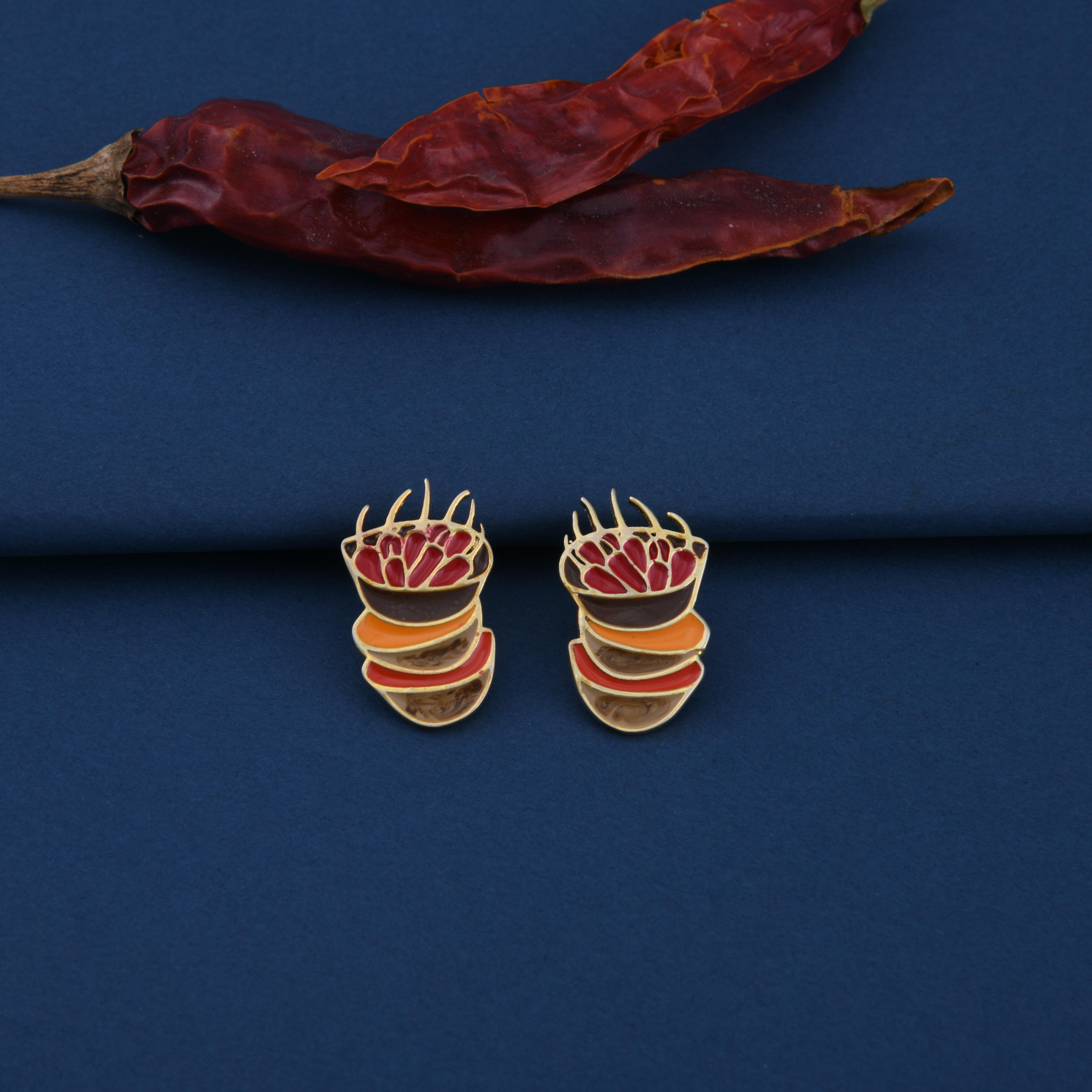 Red Chilli Basket Spice Earrings