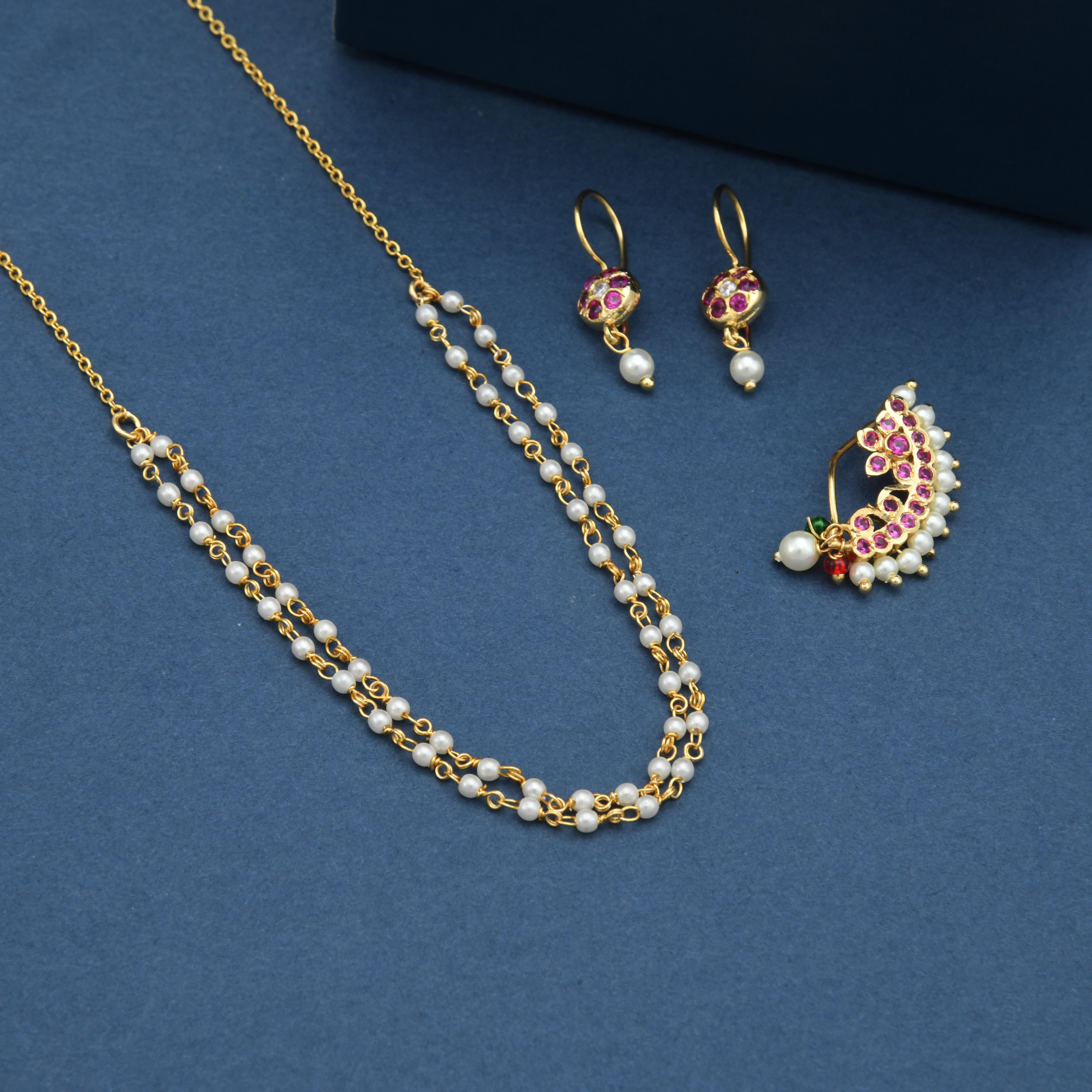 Maharashtrian Pearls Necklace Set