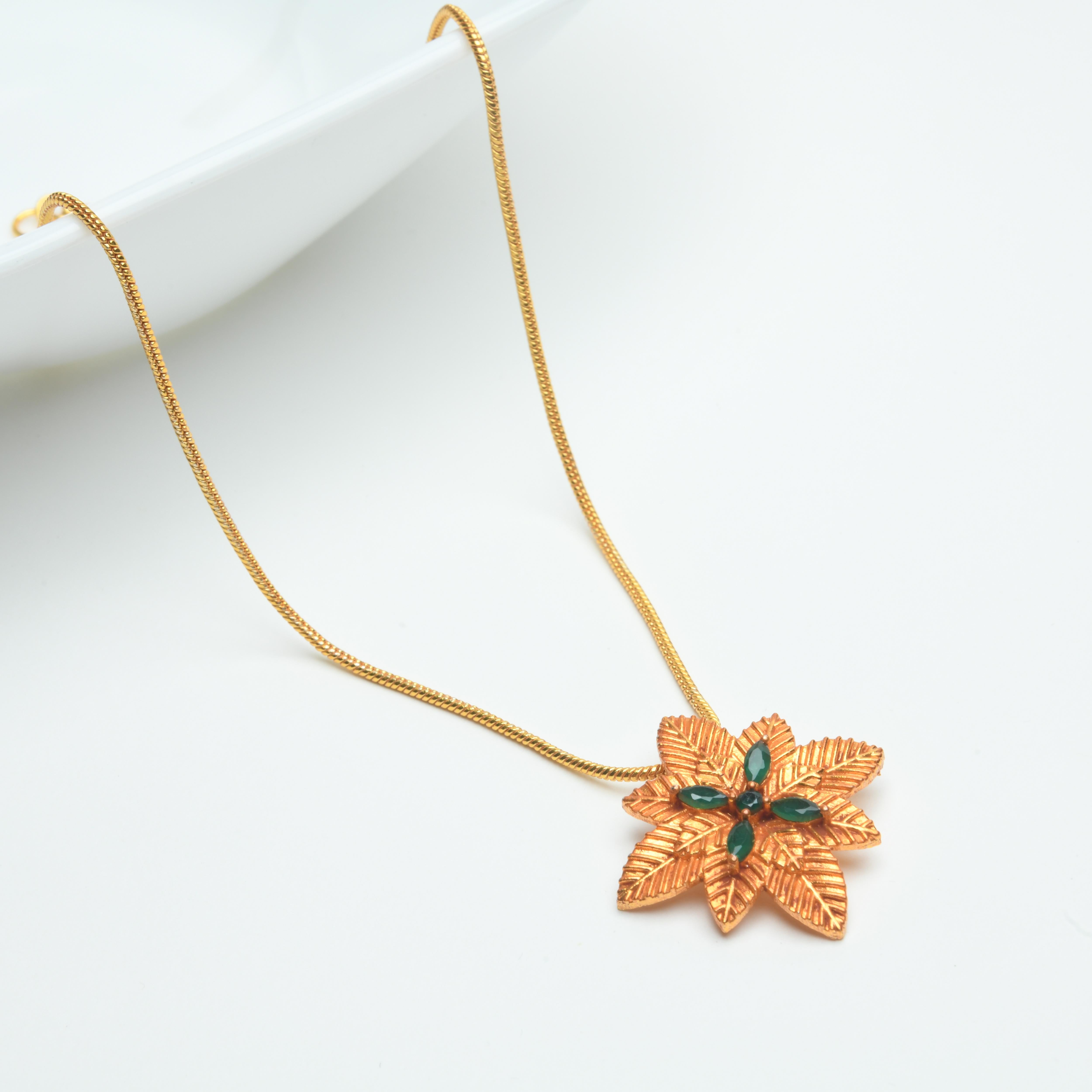 Mint Leaf Pendant Necklace