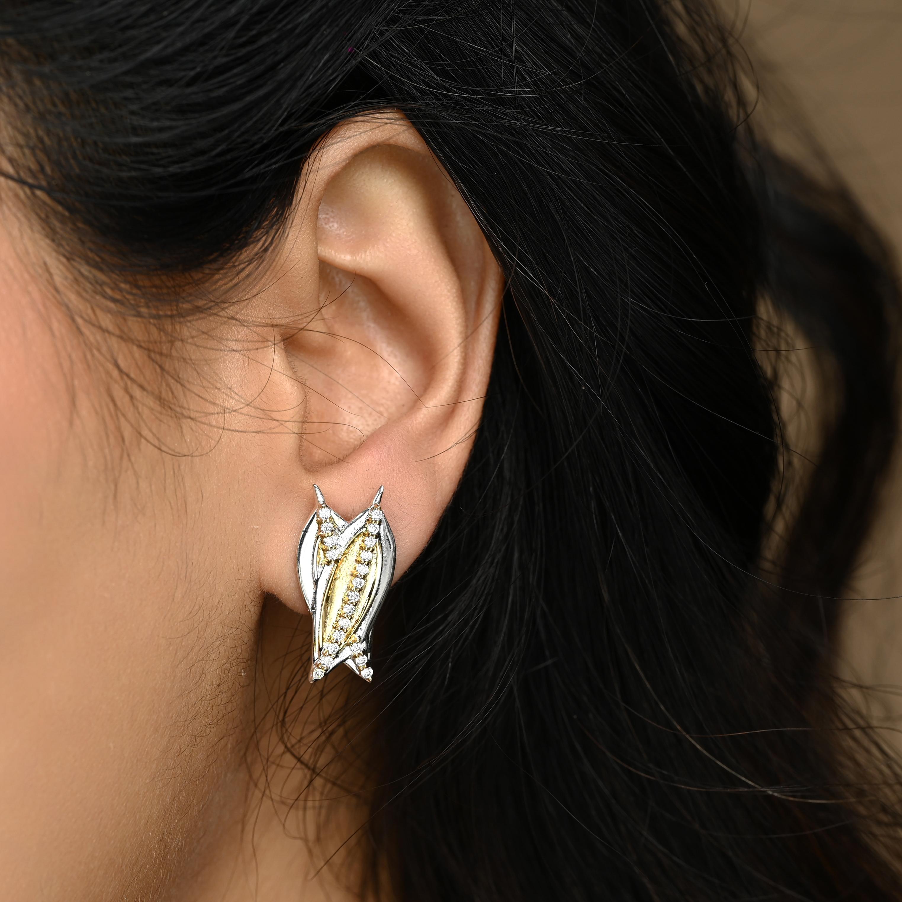 Bay Leaf Gold+Silver Spice Earrings