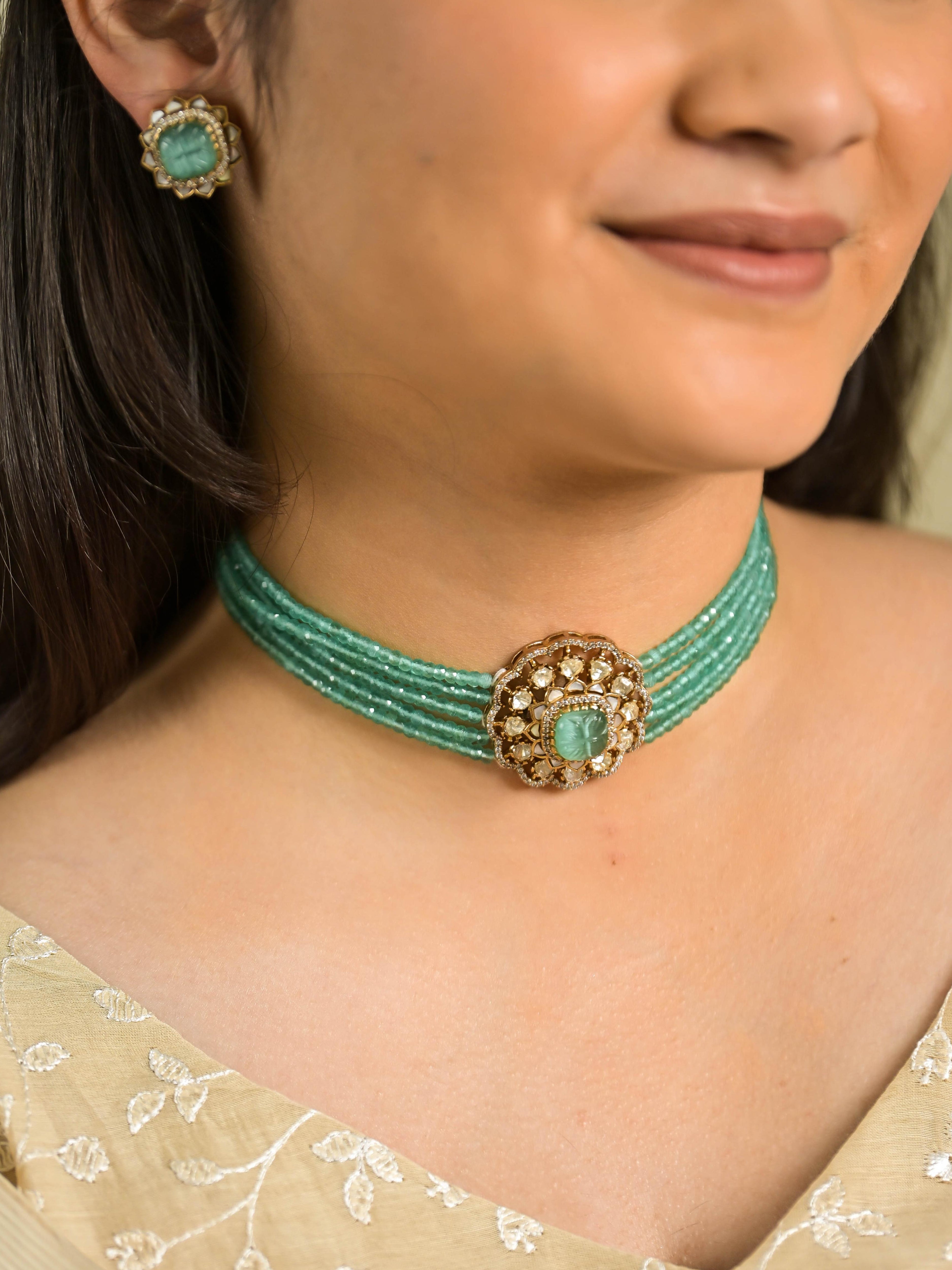 Nyati Green Polki Choker