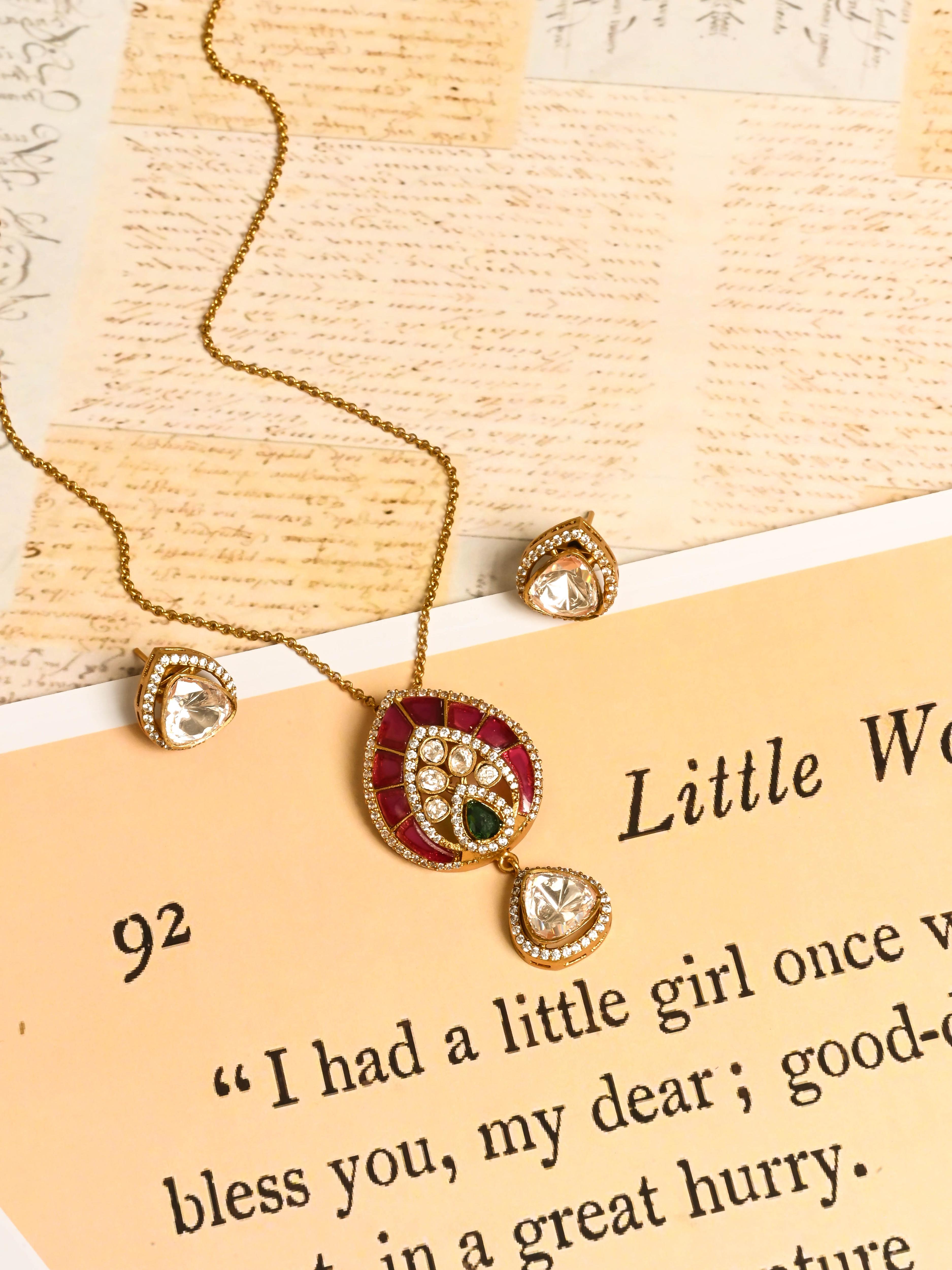 Riva Polki Pendant Set