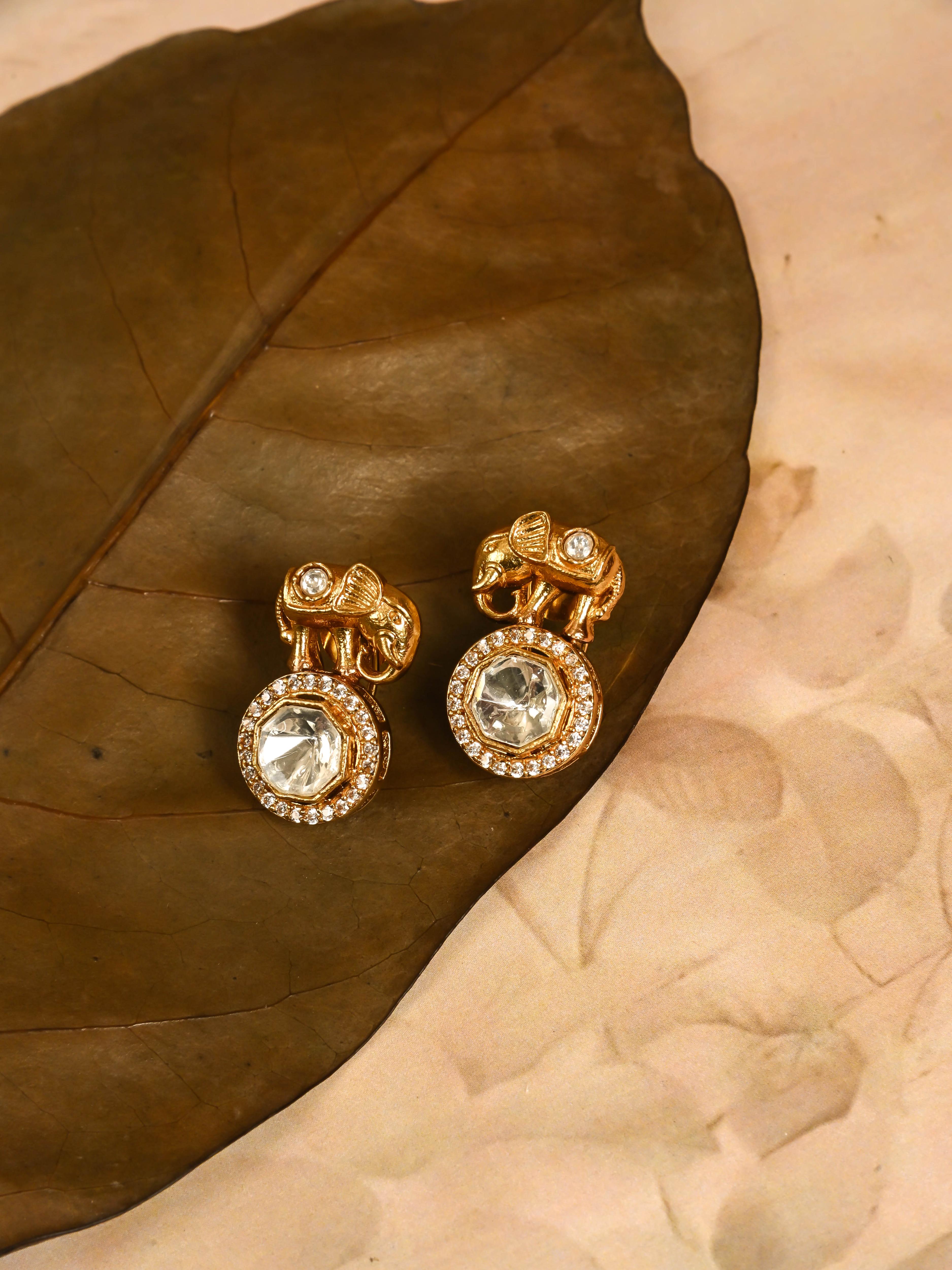 Gaja Kundan Earrings