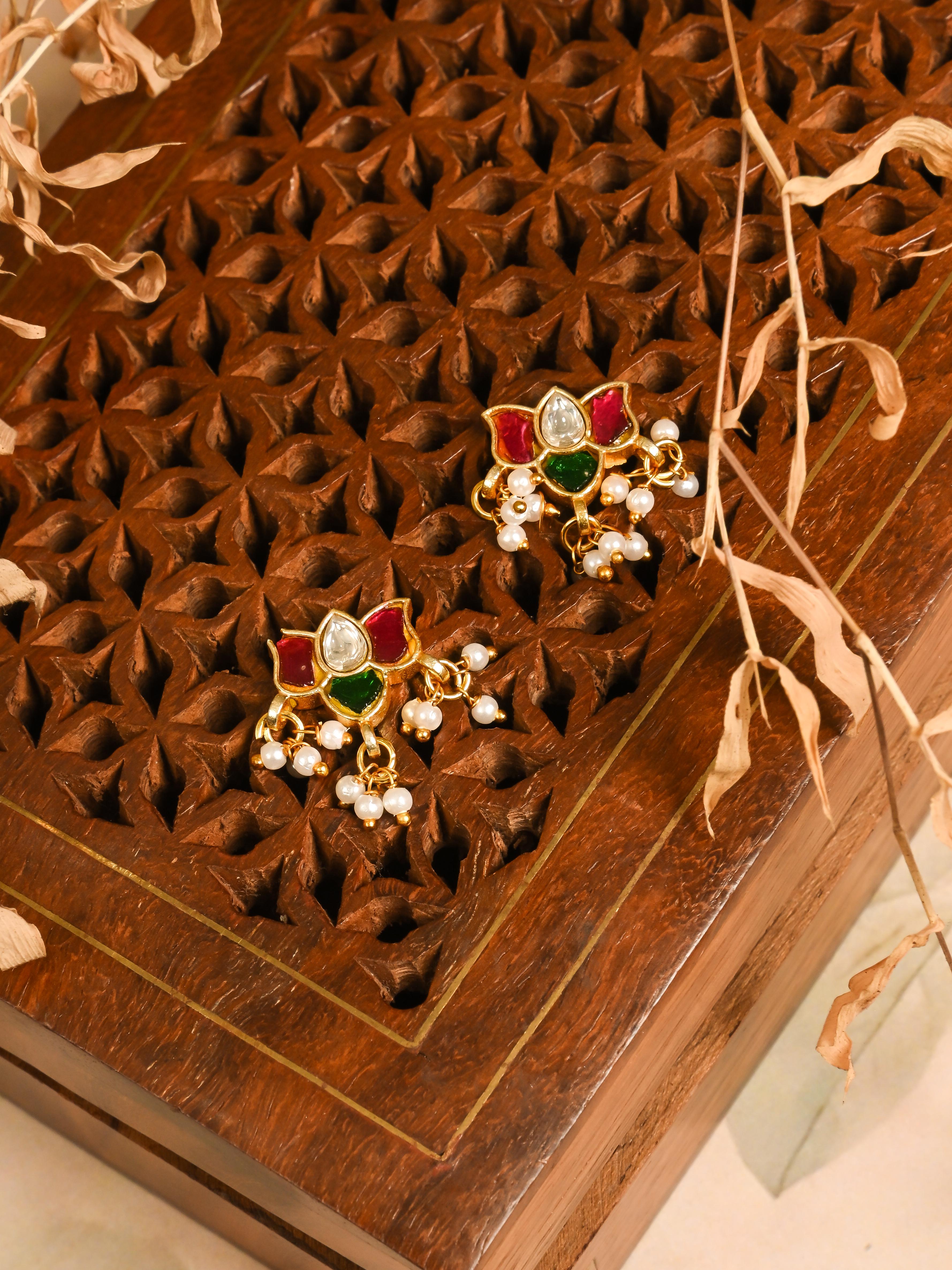 Lotus Jadau Earrings