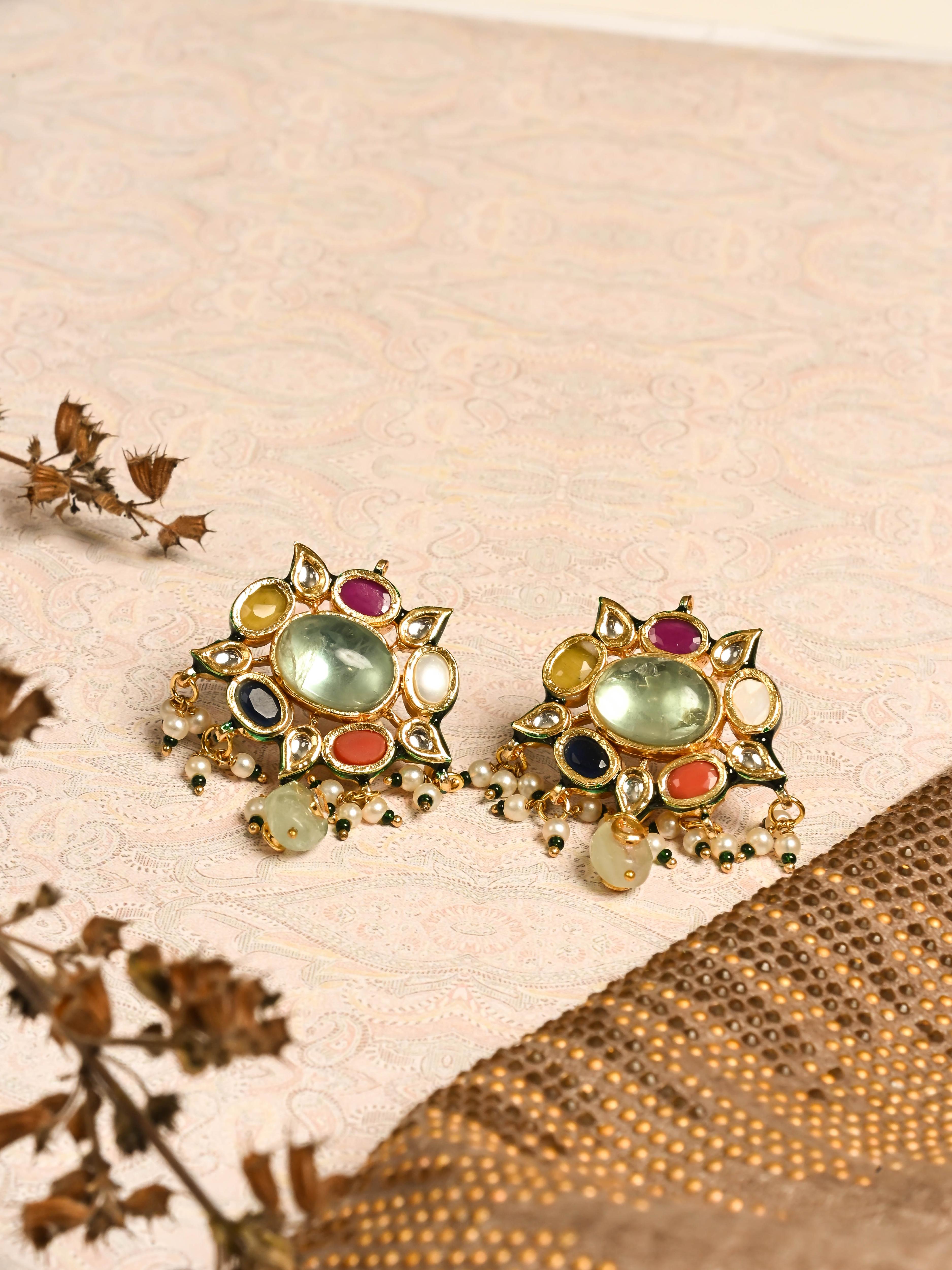 Navratna Kundan Earrings