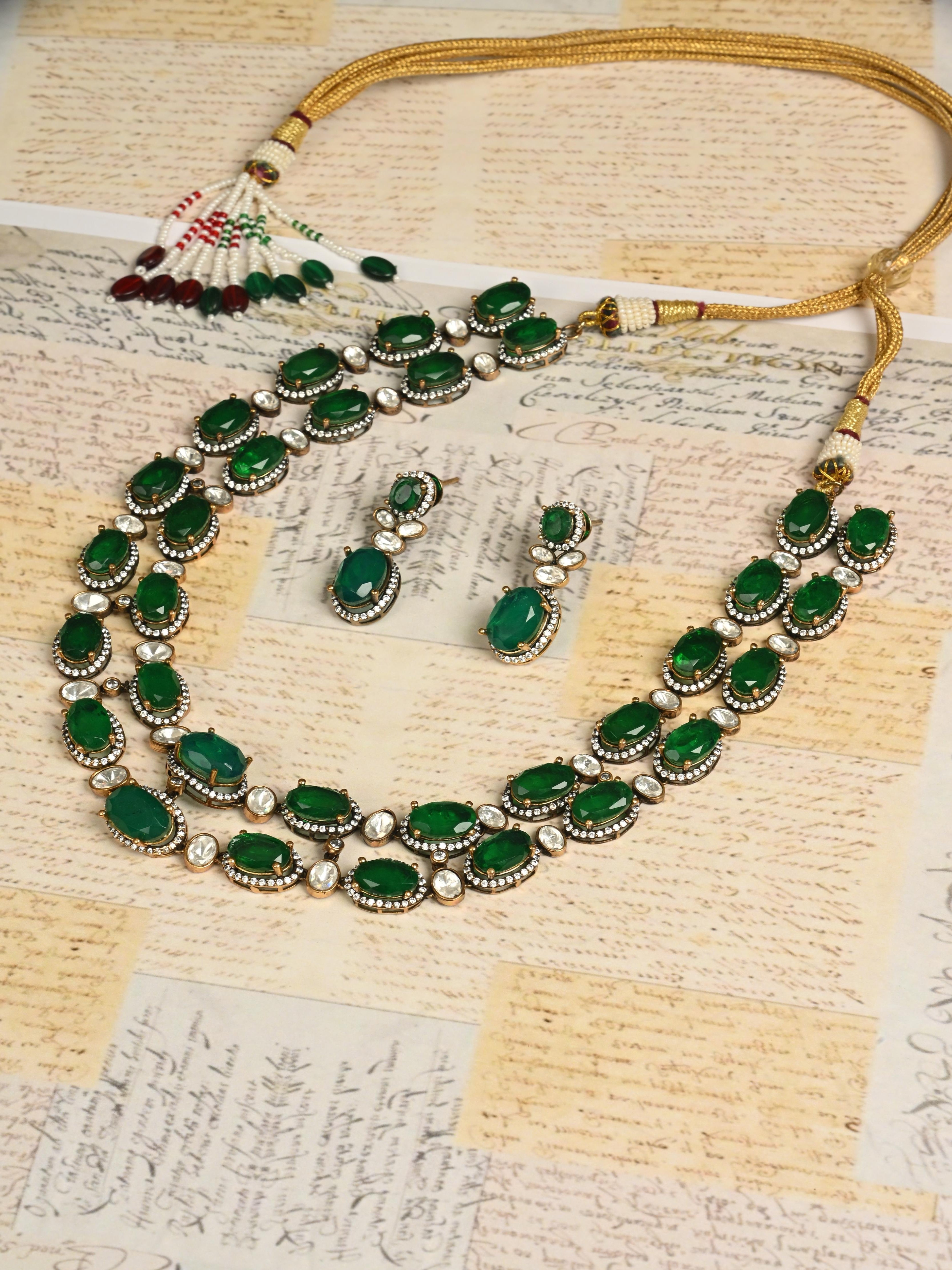 Emerald Layered Kundan Necklace