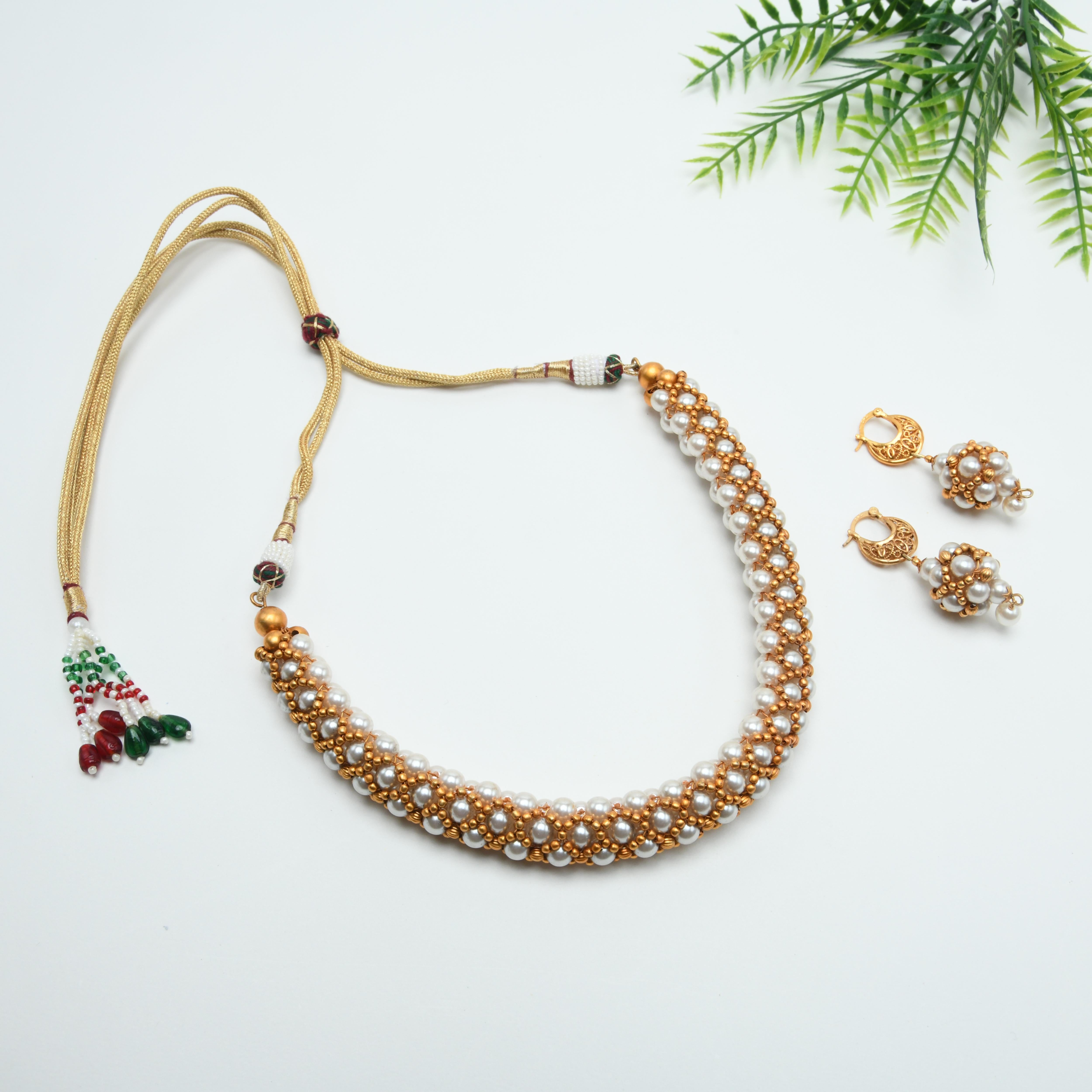 Vasudha Cluster Pearl Necklace