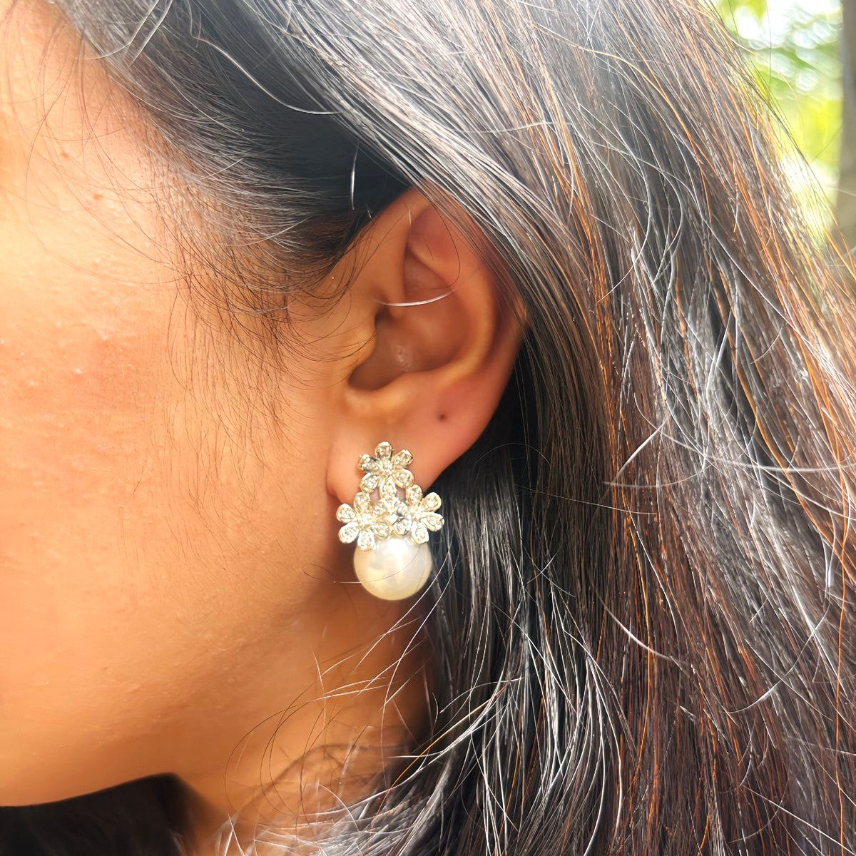Niharika CZ Pearl Earrings