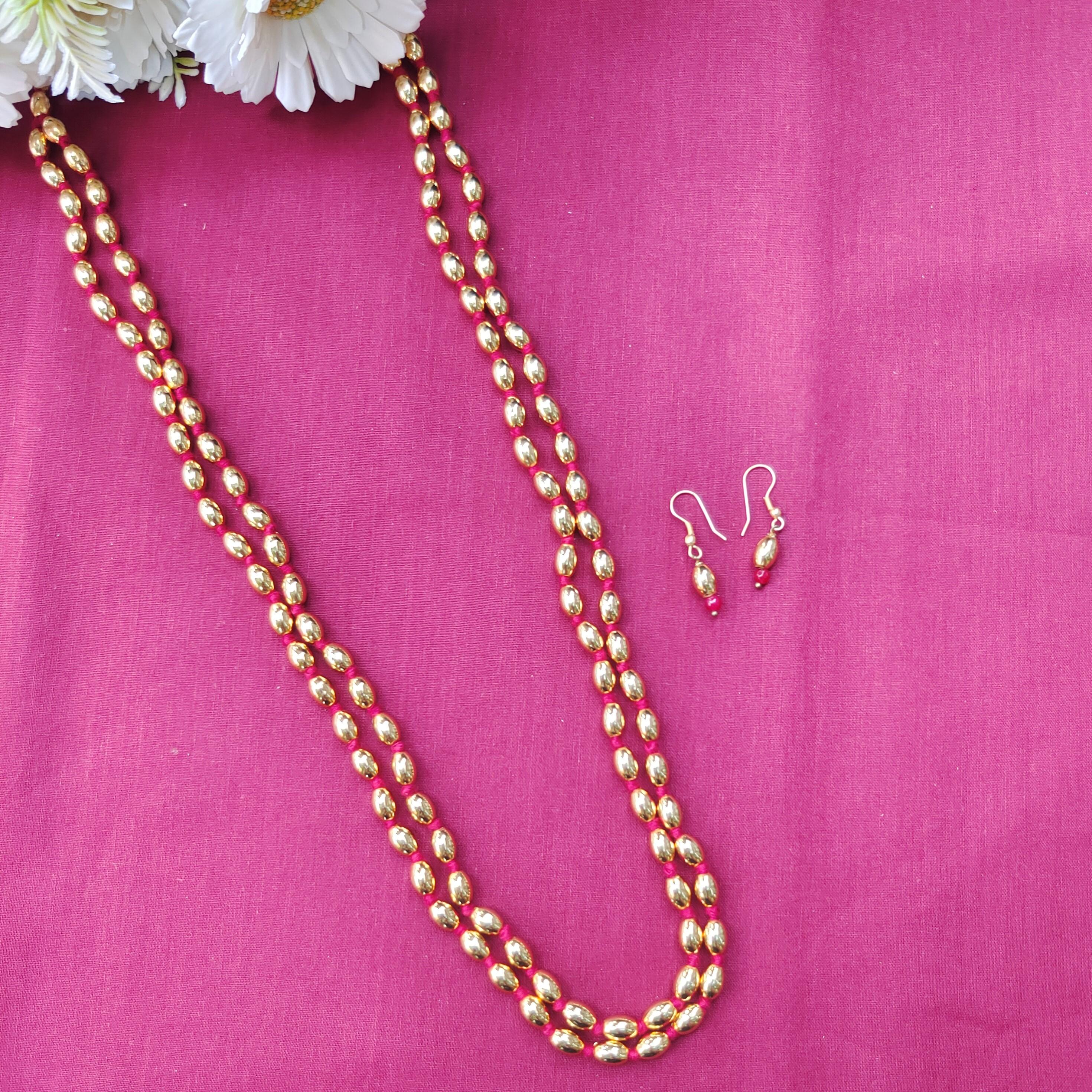 Golden Beads Necklace Set