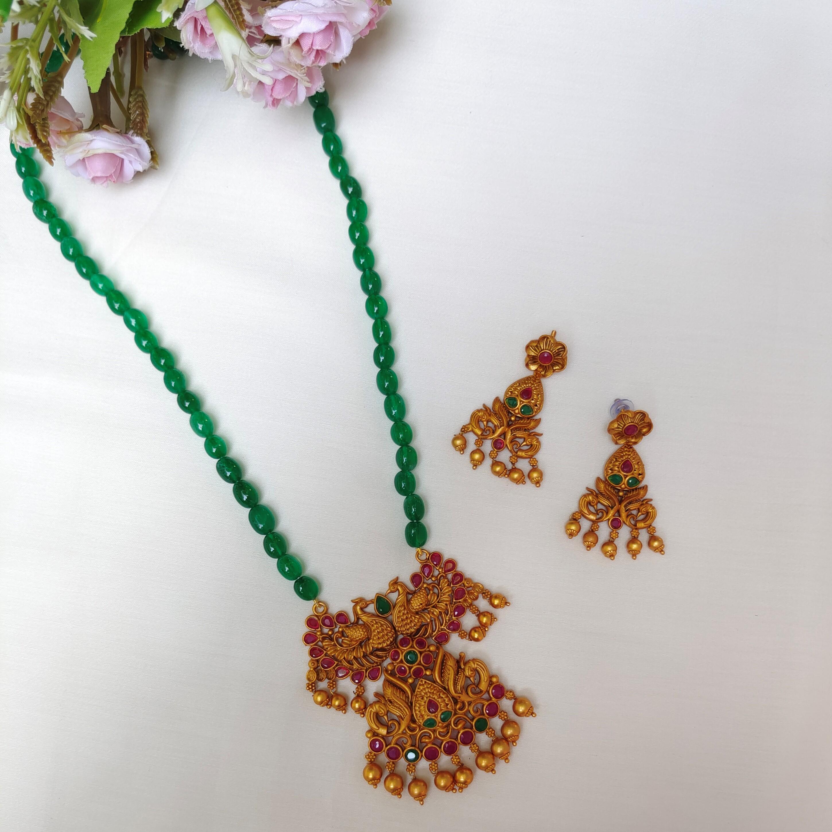 Mayuri Beaded Temple Necklace Set