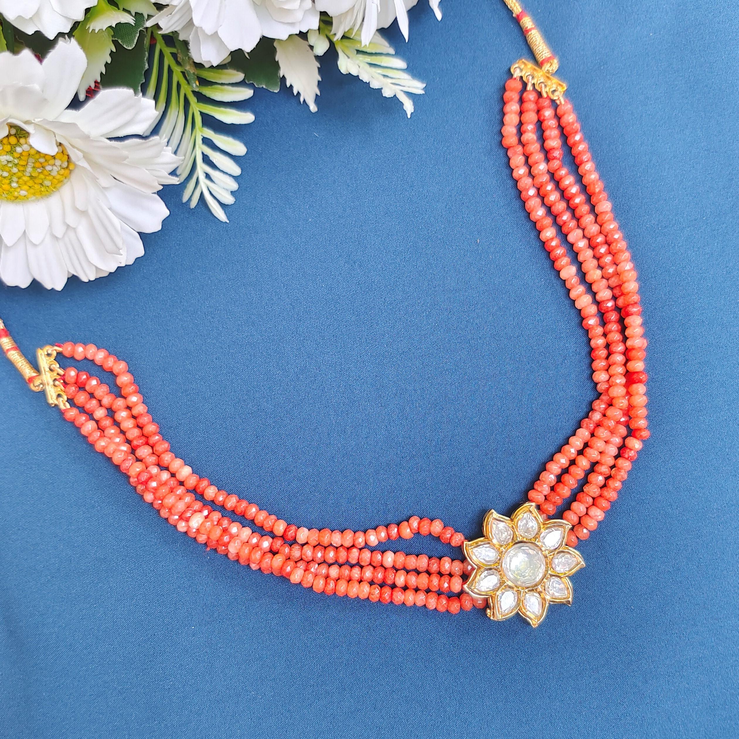 Coral Kundan Choker set