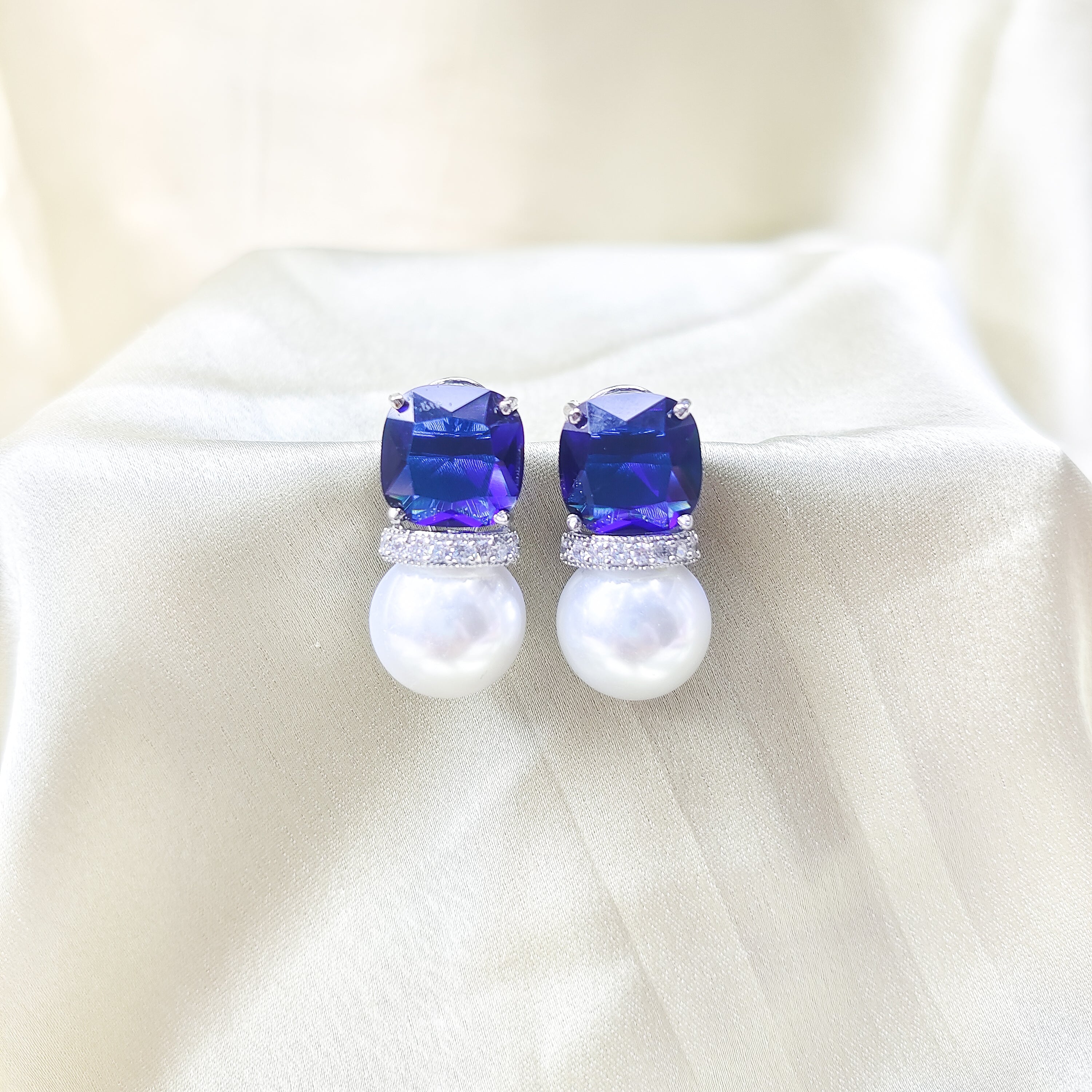 Colourful Pearl CZ Earrings