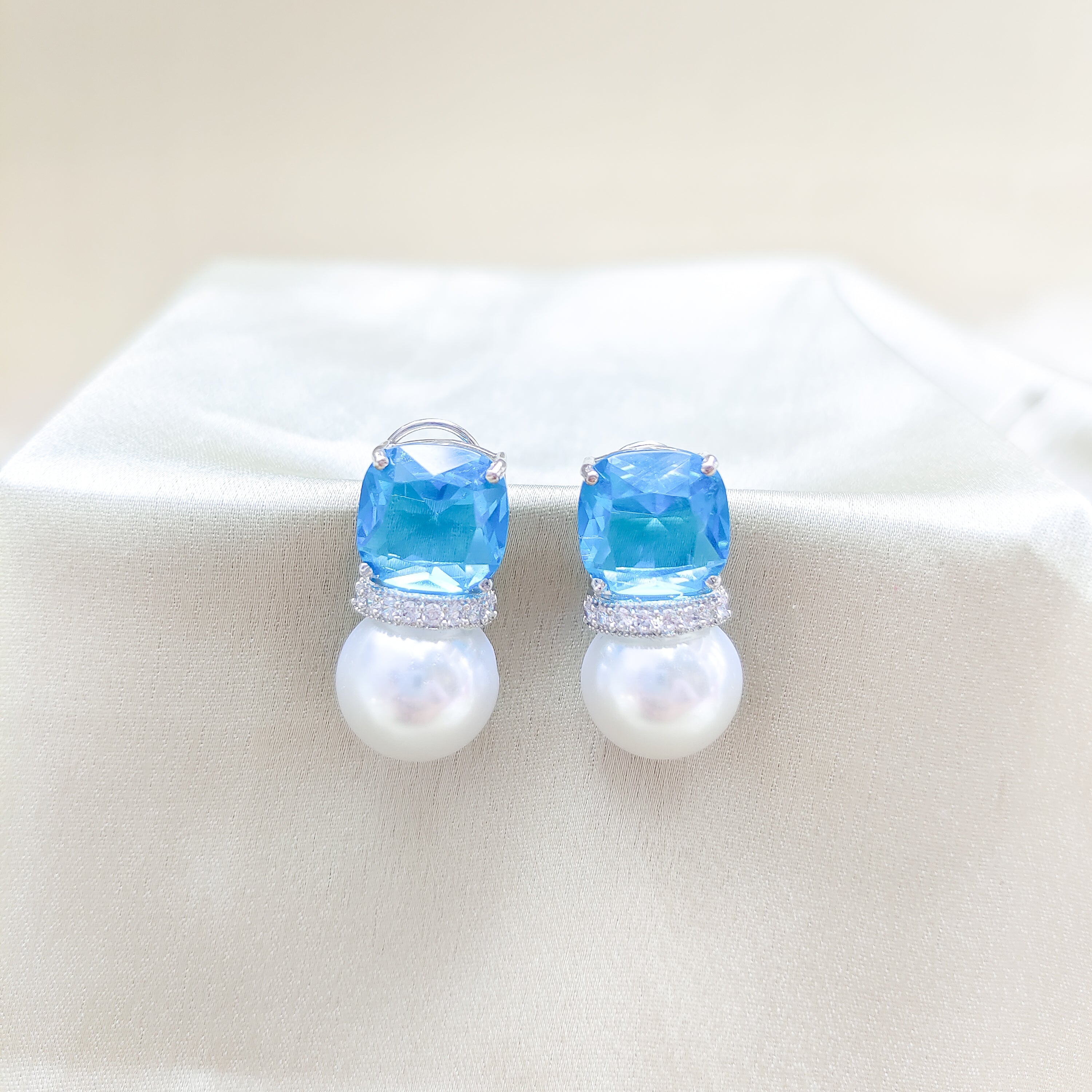 Colourful Pearl CZ Earrings