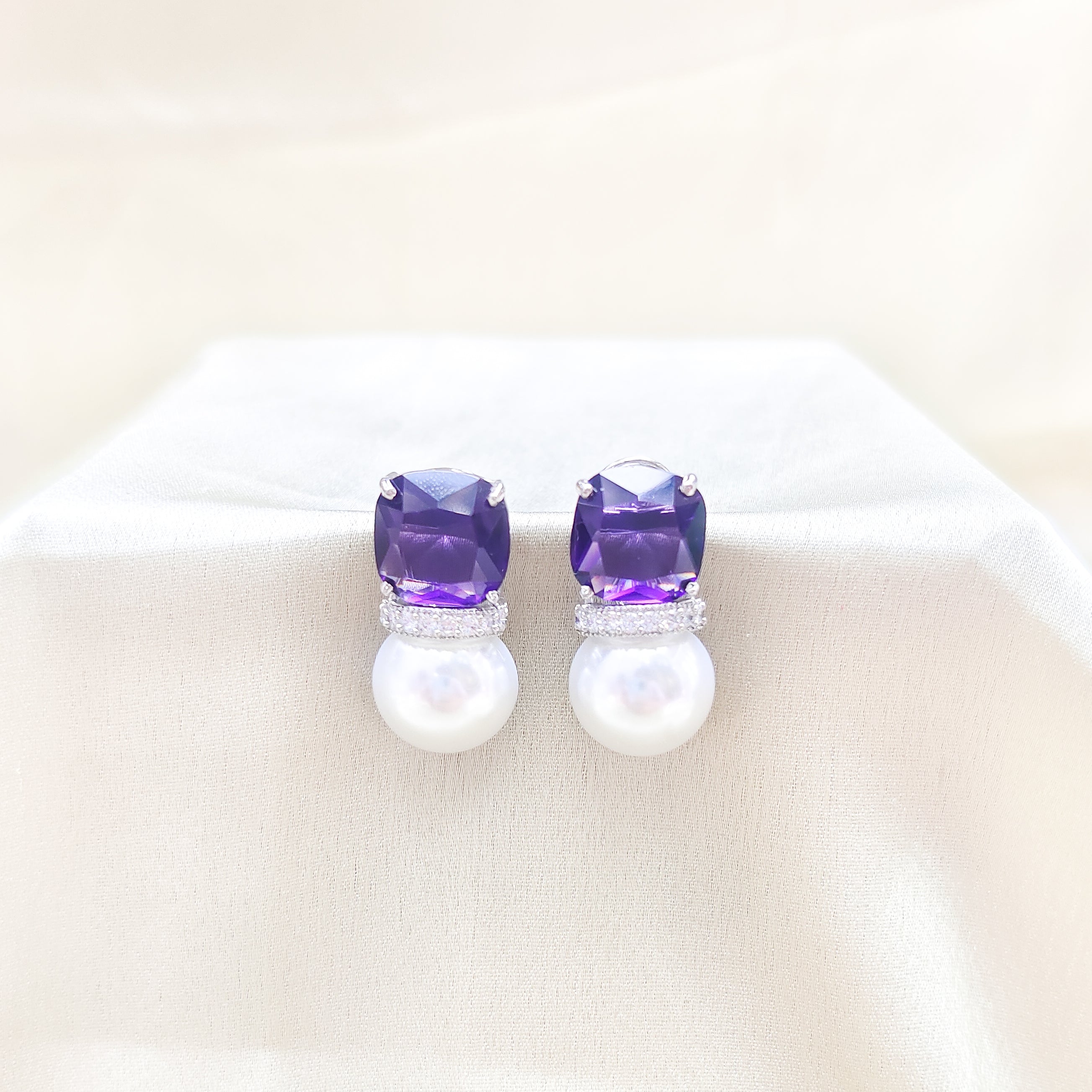 Colourful Pearl CZ Earrings