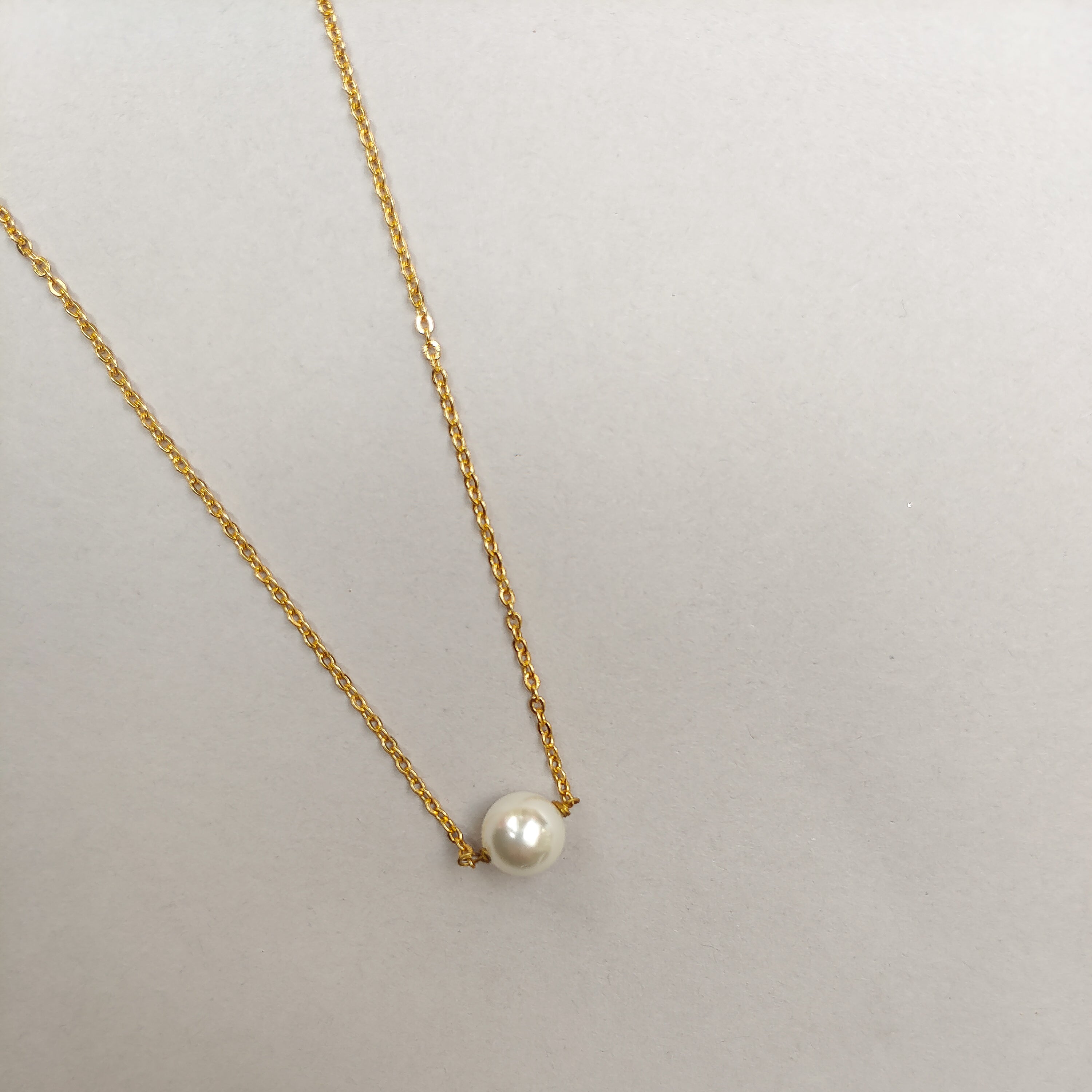 Single Pearl Chain Necklace