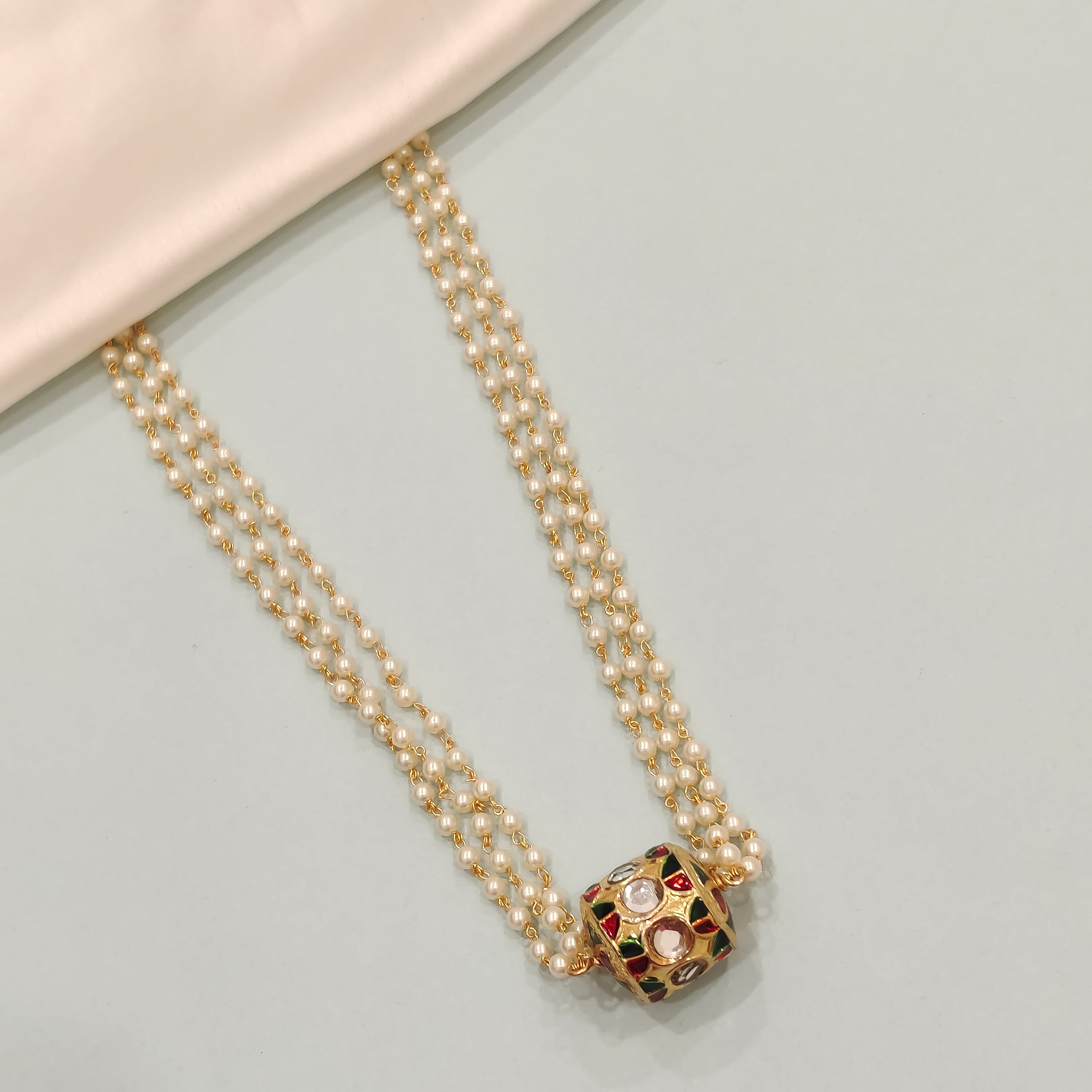 Prita Jadau Pearl Necklace