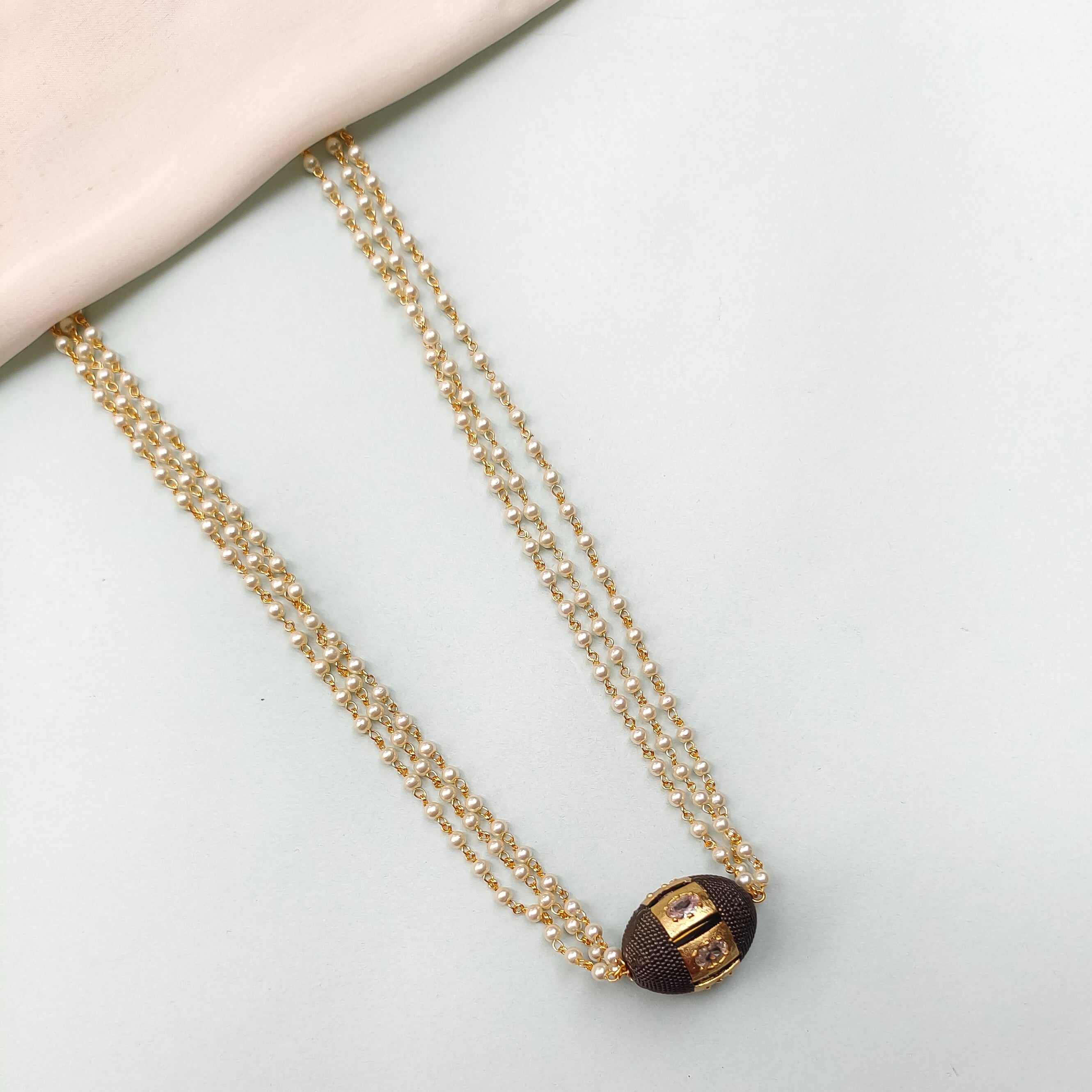Mira Beaded Jadau Pearl Necklace