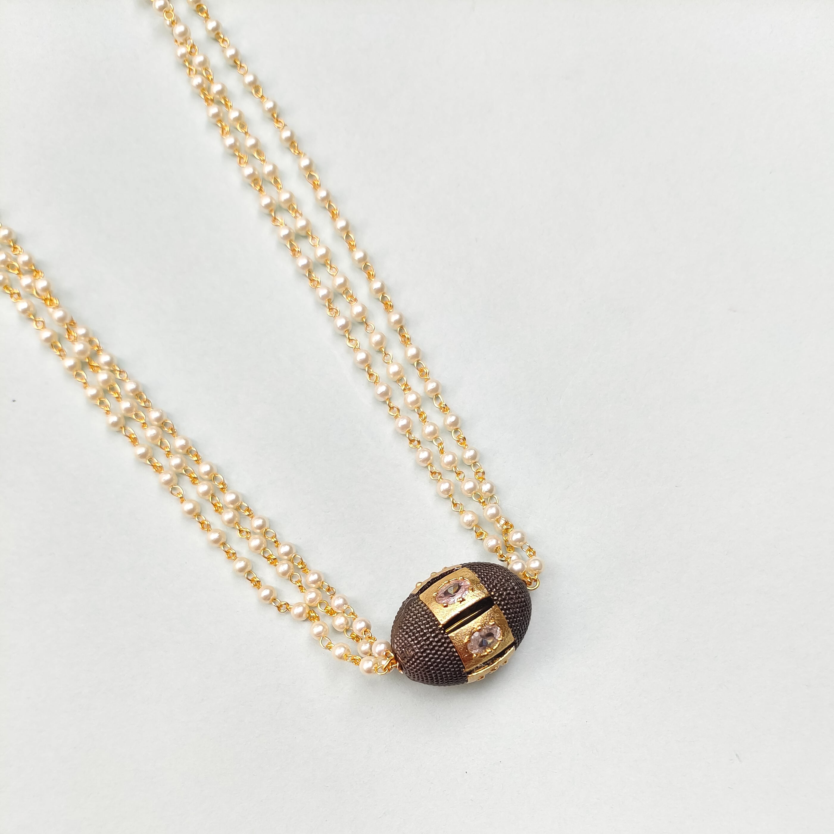 Mira Beaded Jadau Pearl Necklace