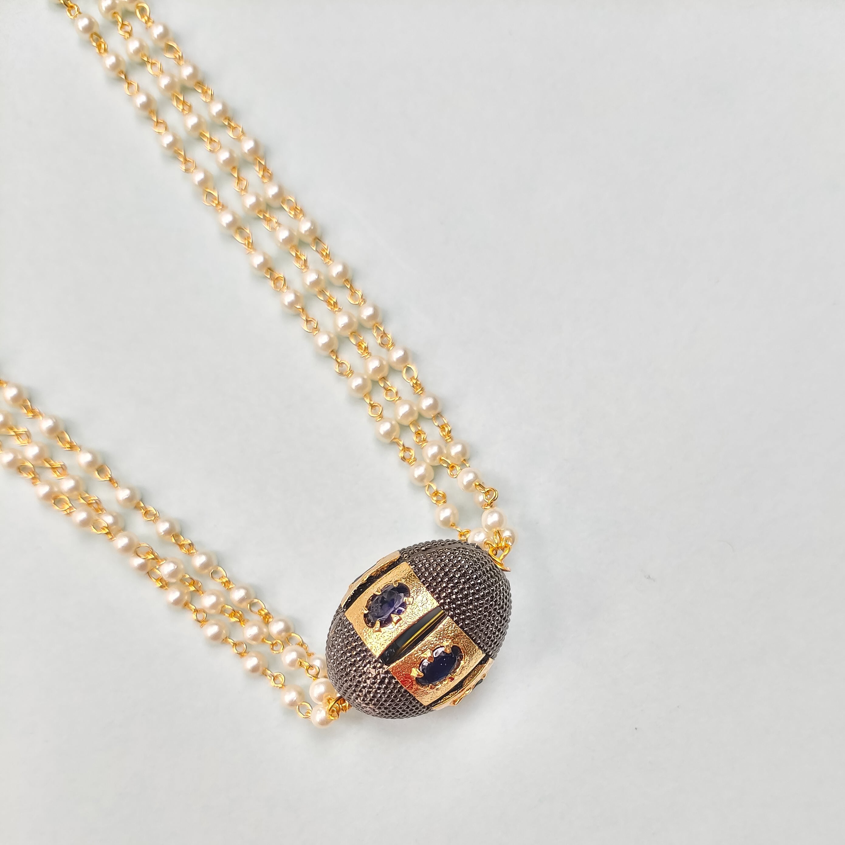 Mira Beaded Jadau Pearl Necklace