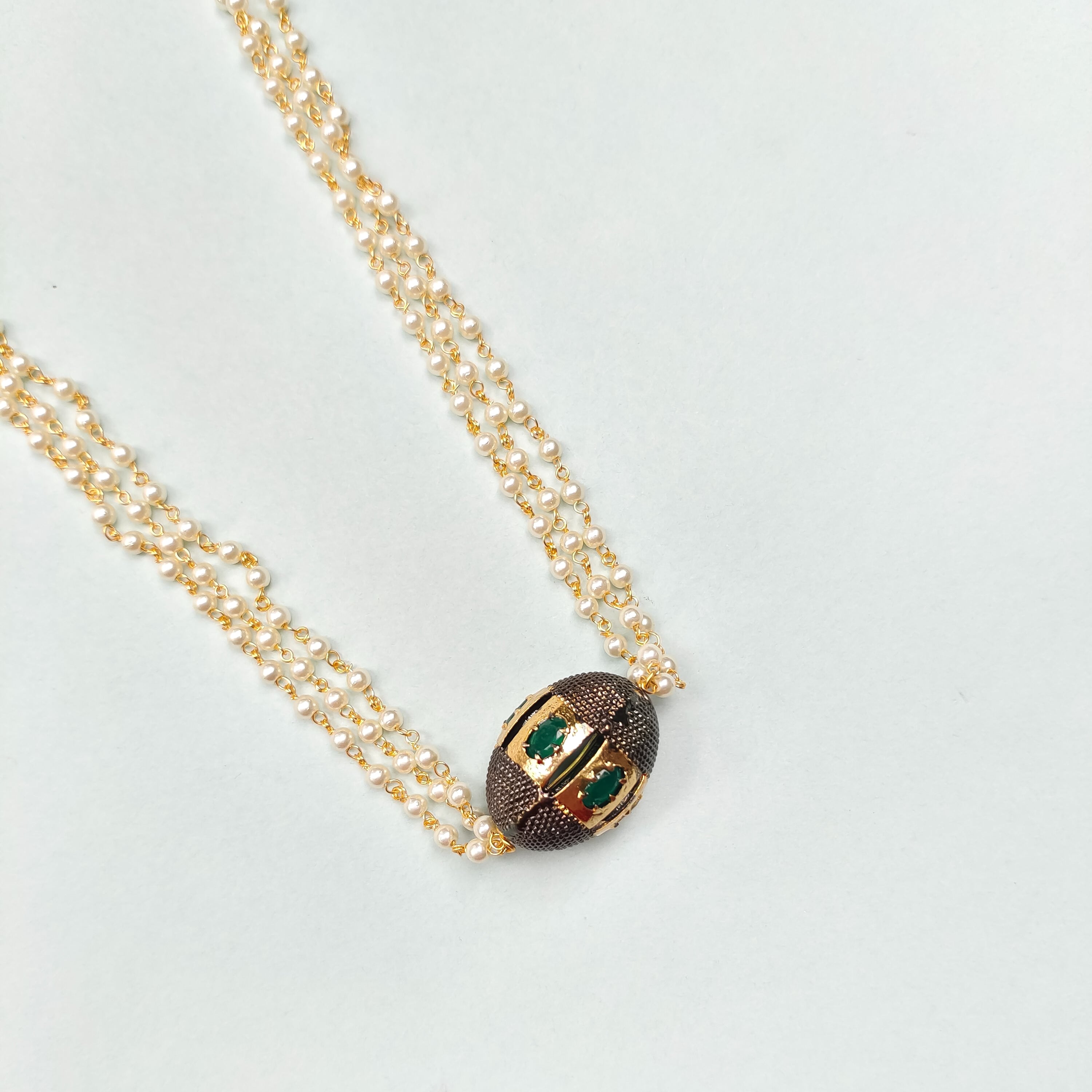 Mira Beaded Jadau Pearl Necklace