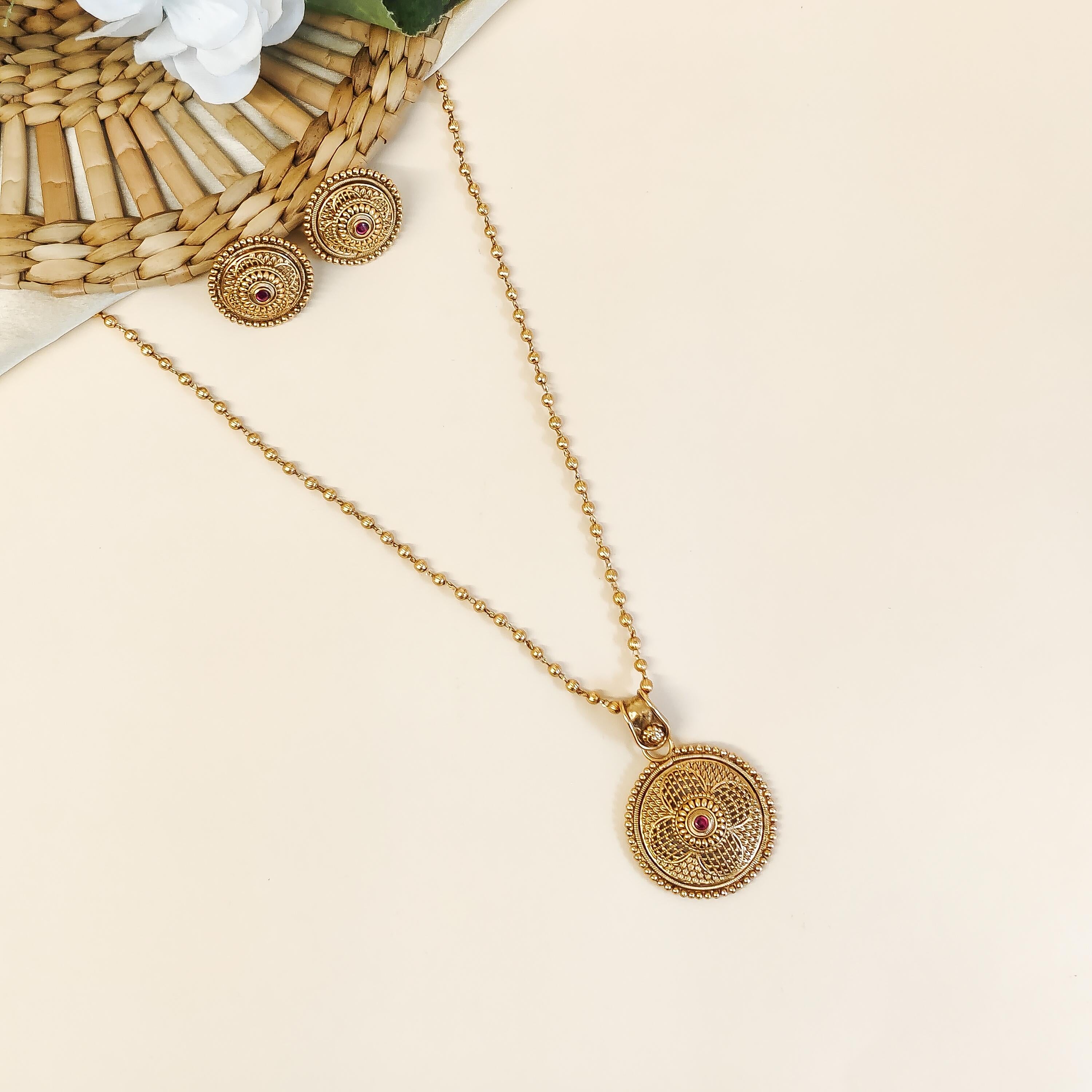 Aparna Temple Pendant Set