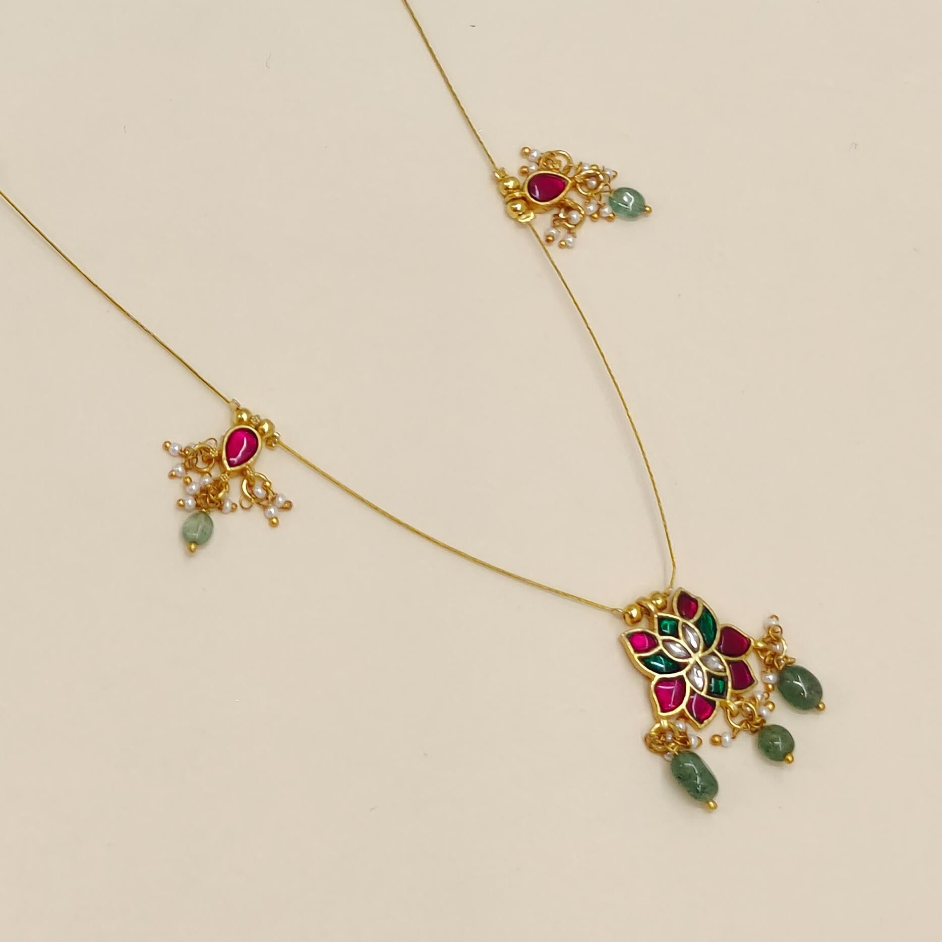 Lotus Invisible Jadau Necklace