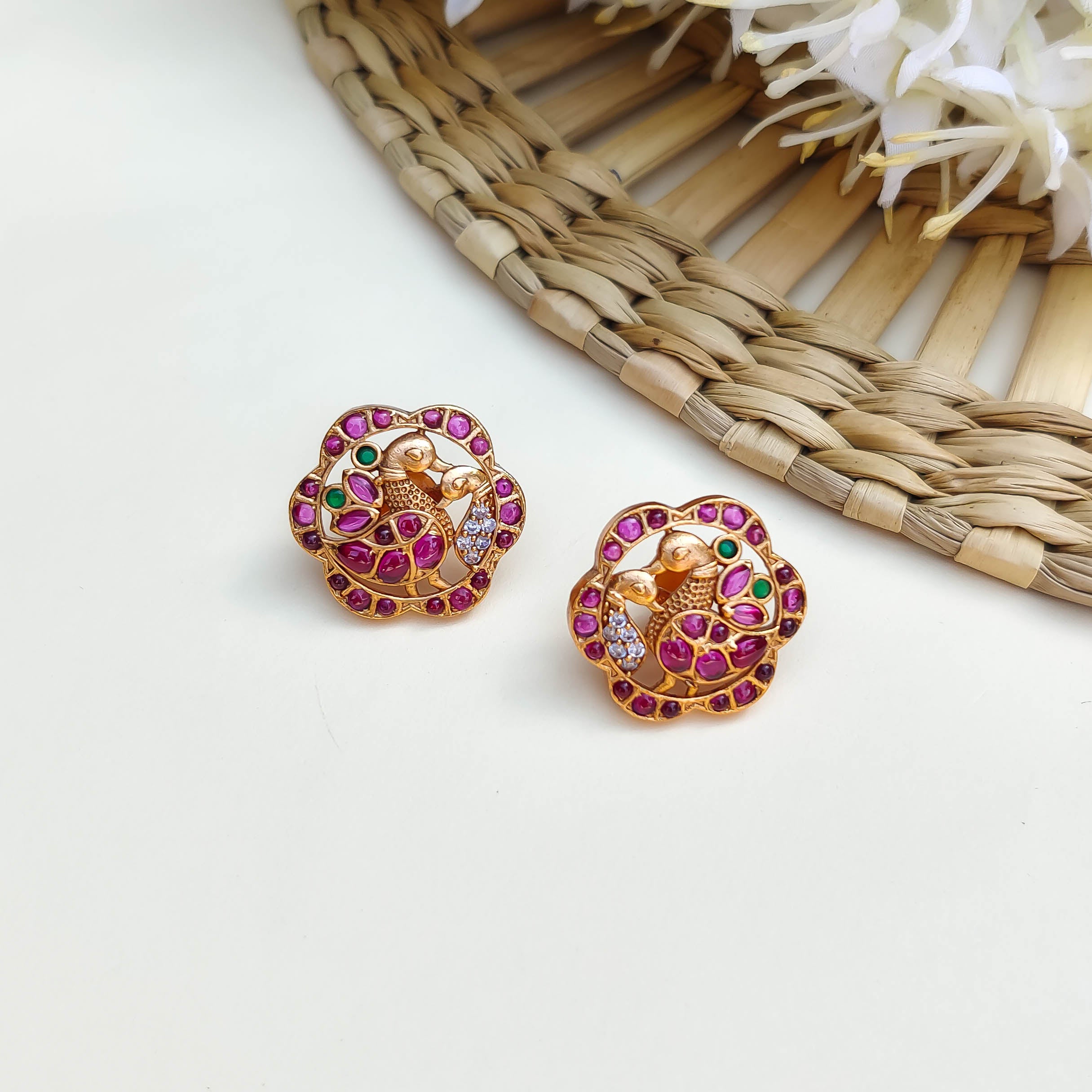 Mayuri Temple Stud Earrings