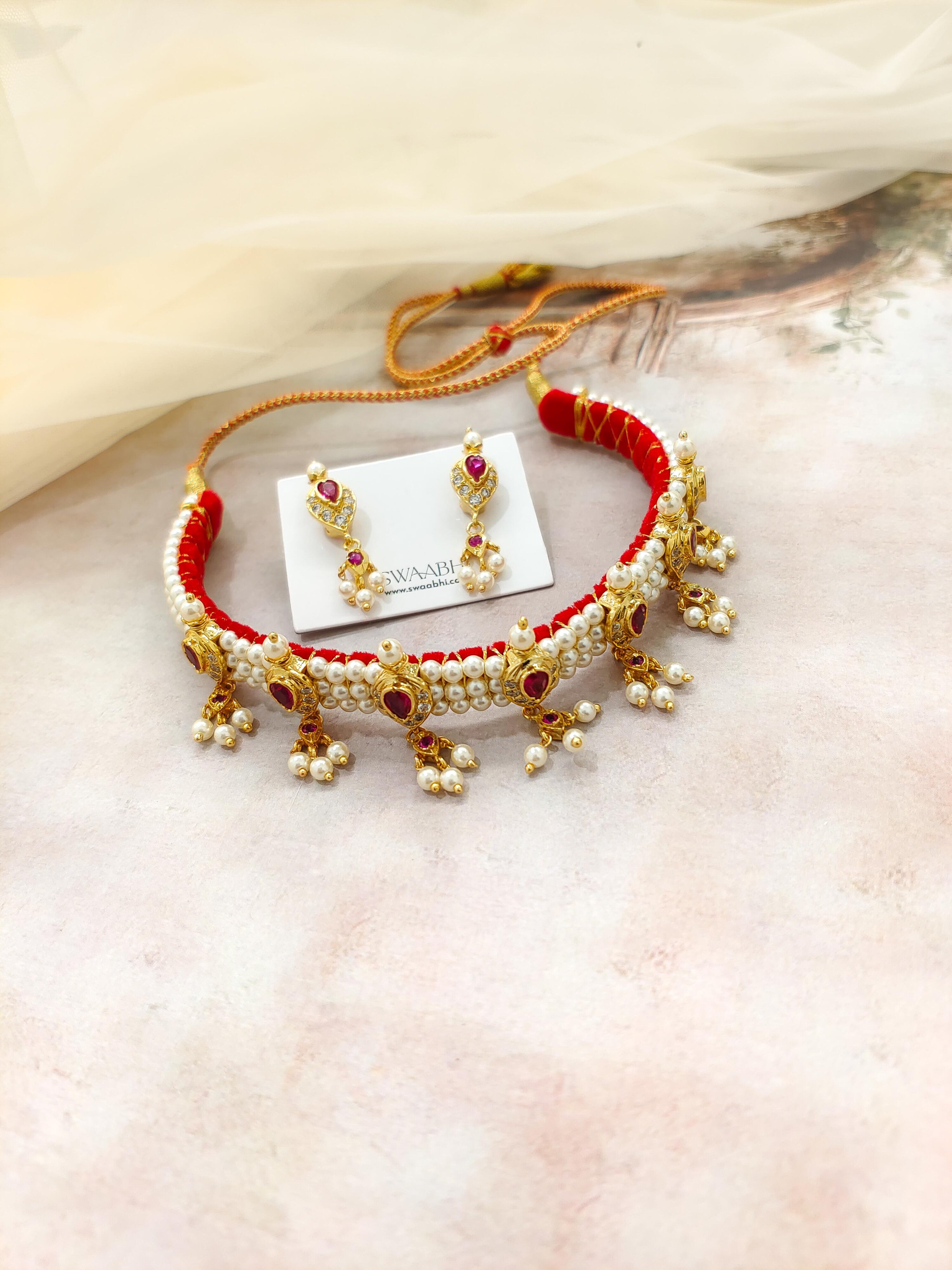 Pearl Chinchpeti Necklace-(7Peti)