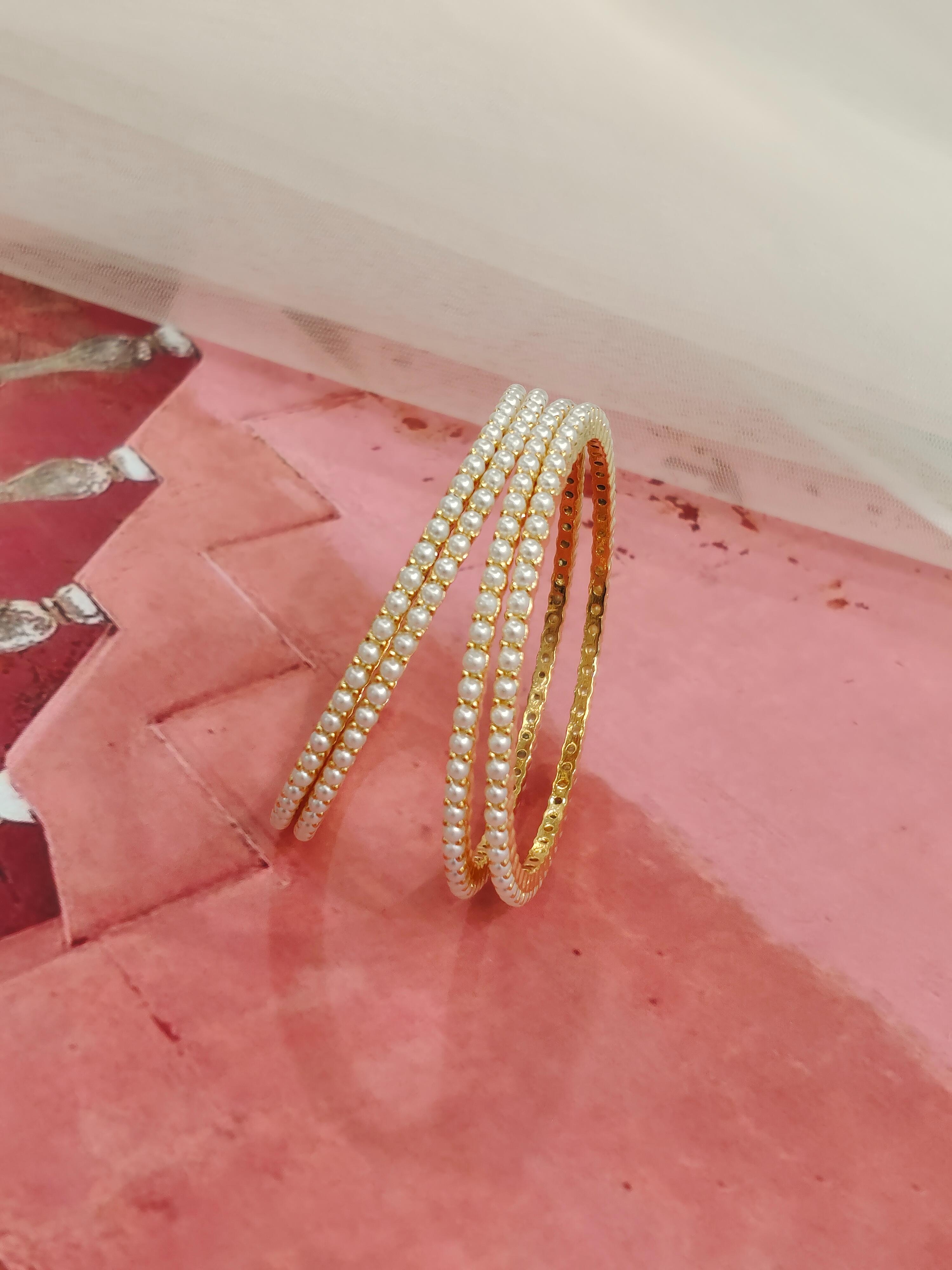 Reeti Delicate Pearl Bangles