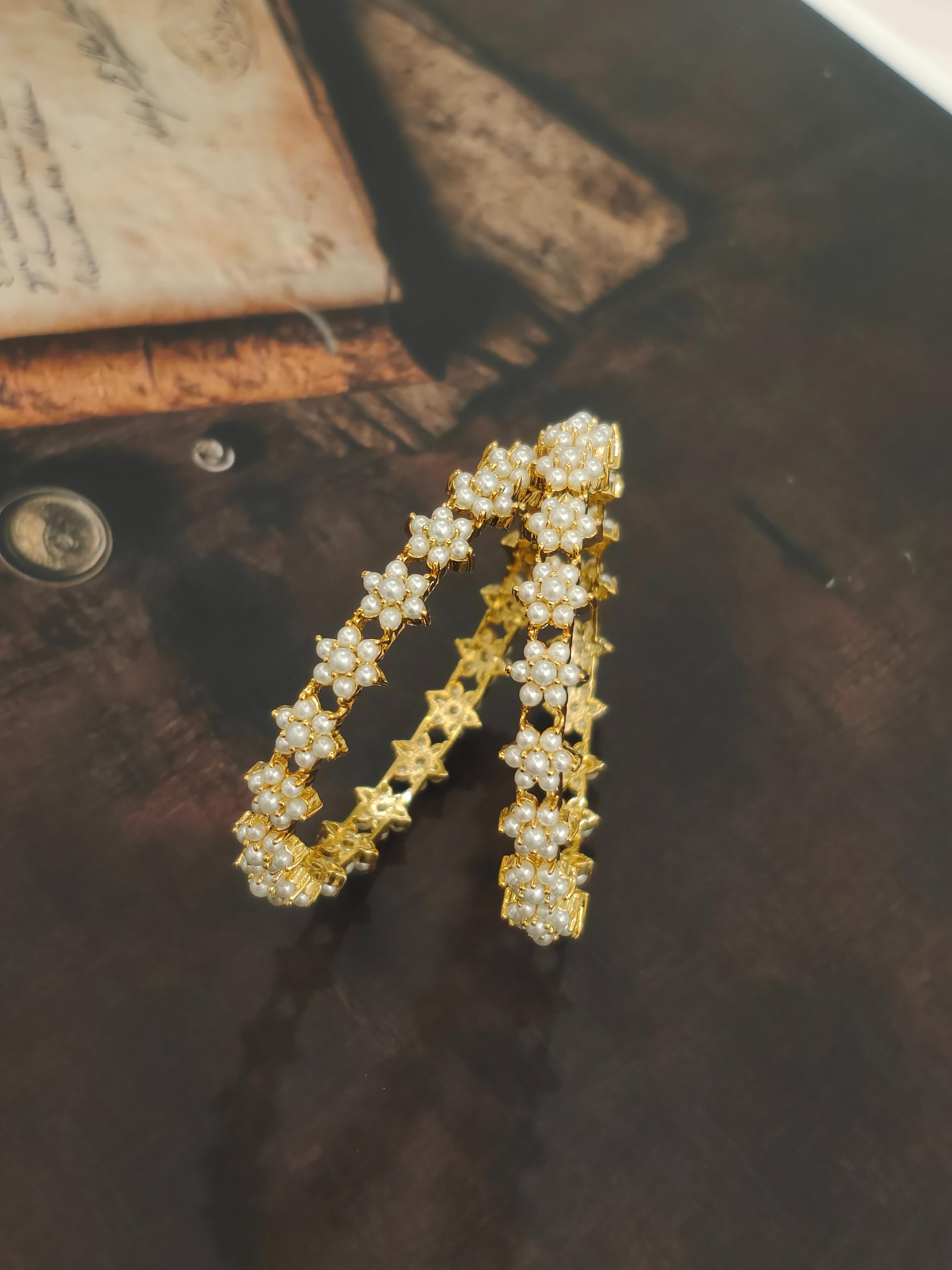 Flower Pearl Bangles