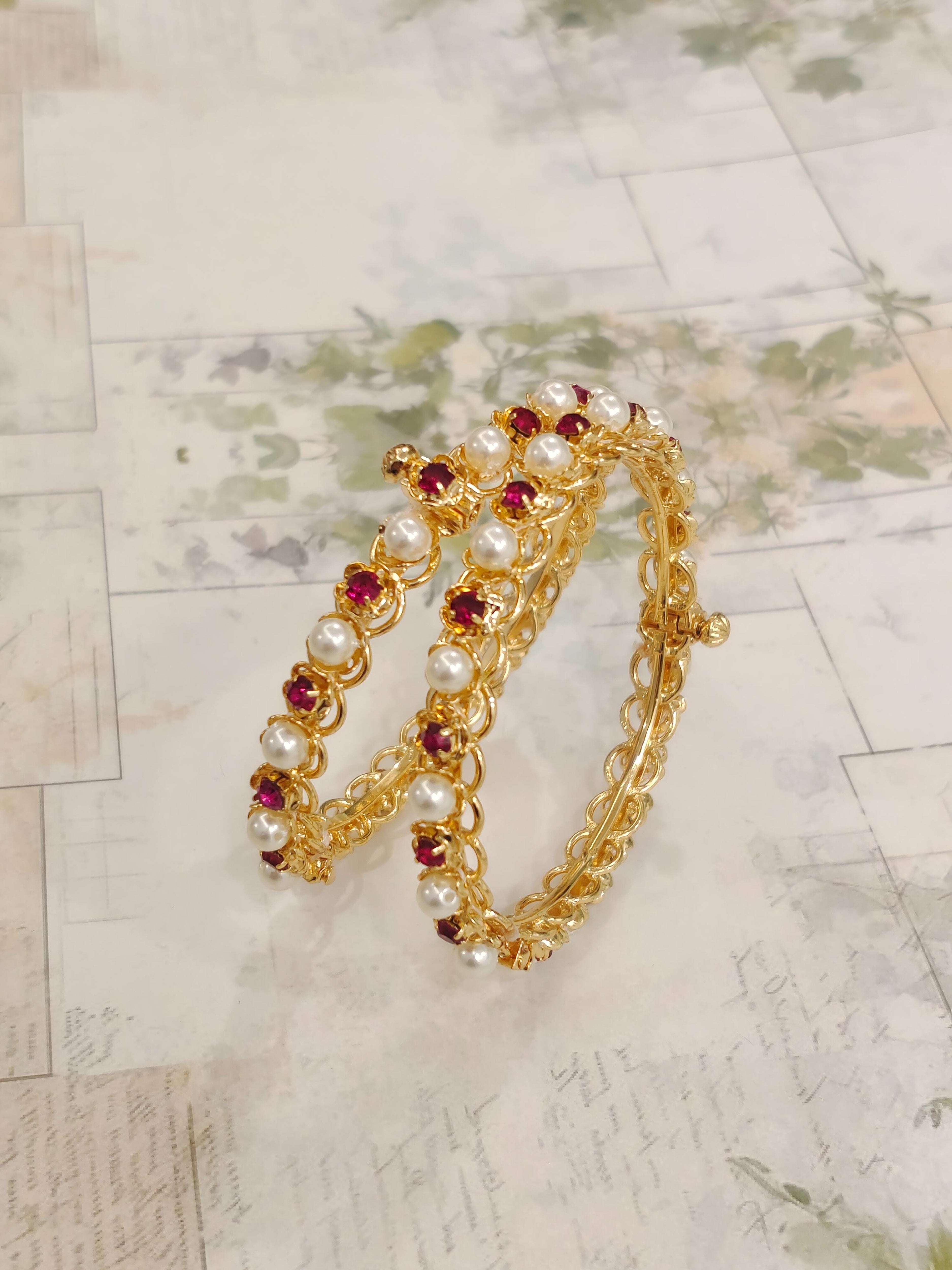 Pink & Pearls Bangles