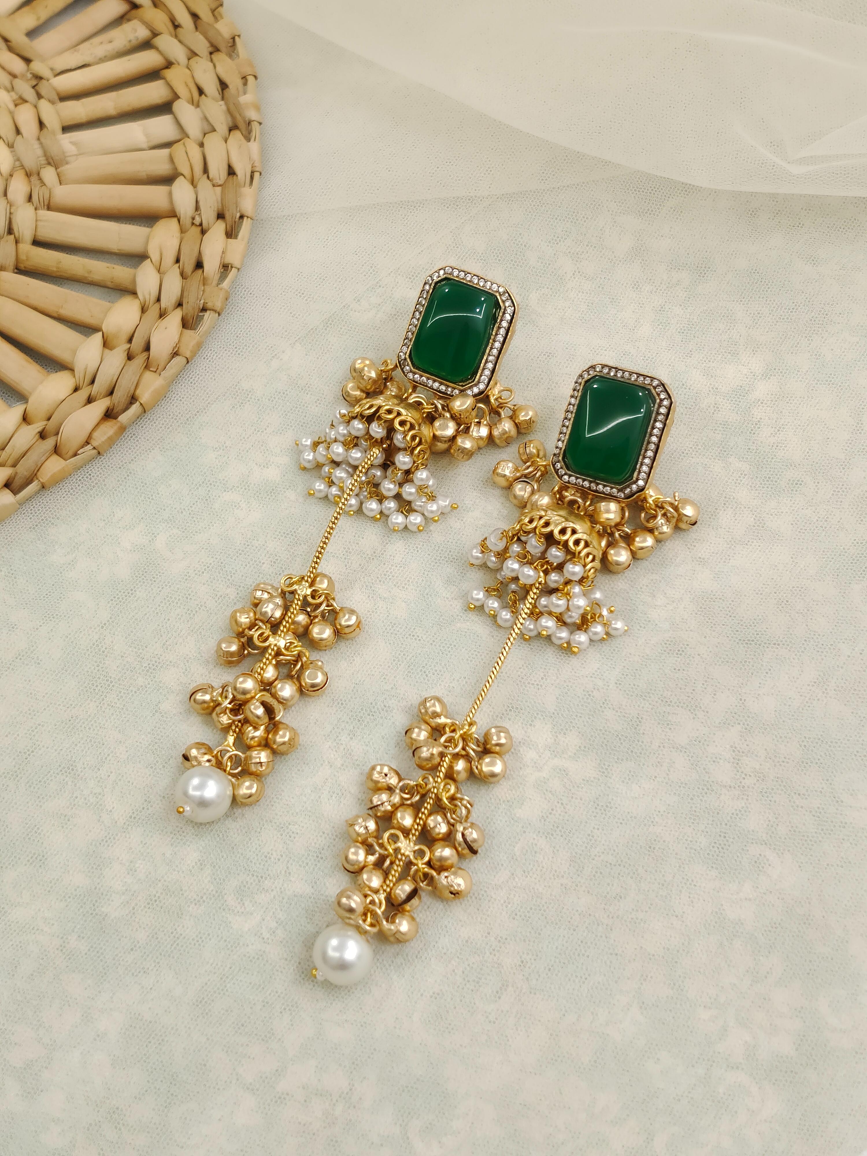 Ruhani Kashmiri Long Earrings
