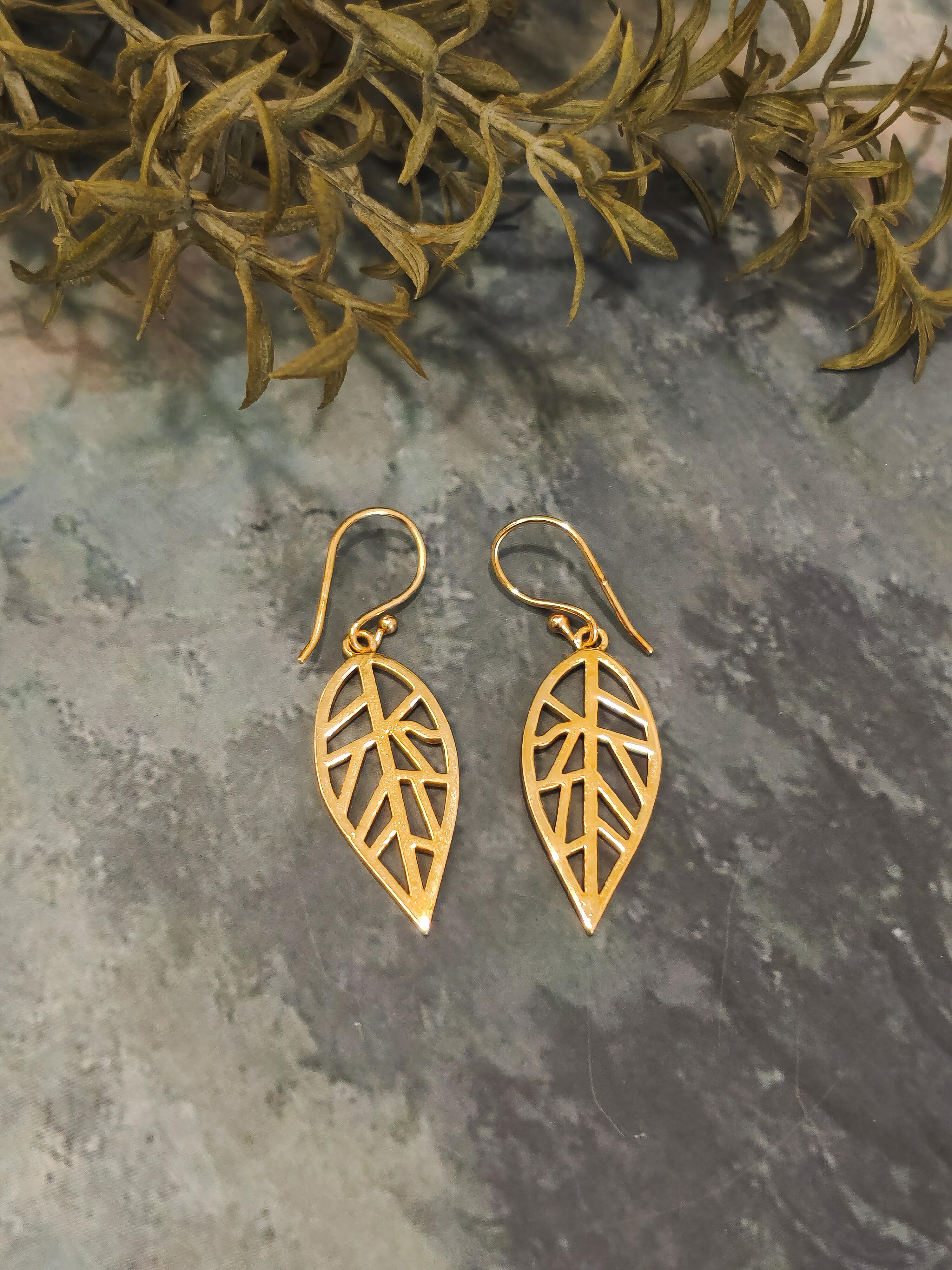 Delicate Golden Leaf Earrings