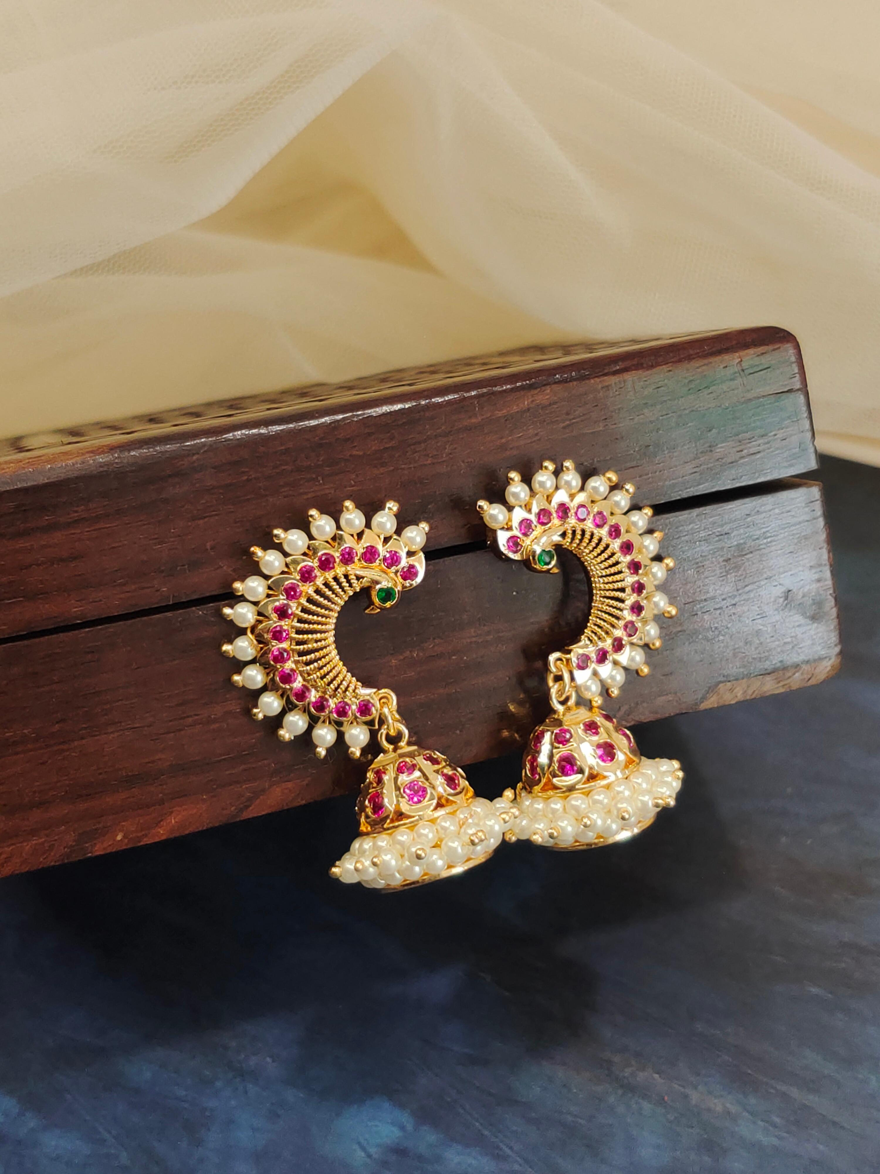 Peacock Pearl Jhumka