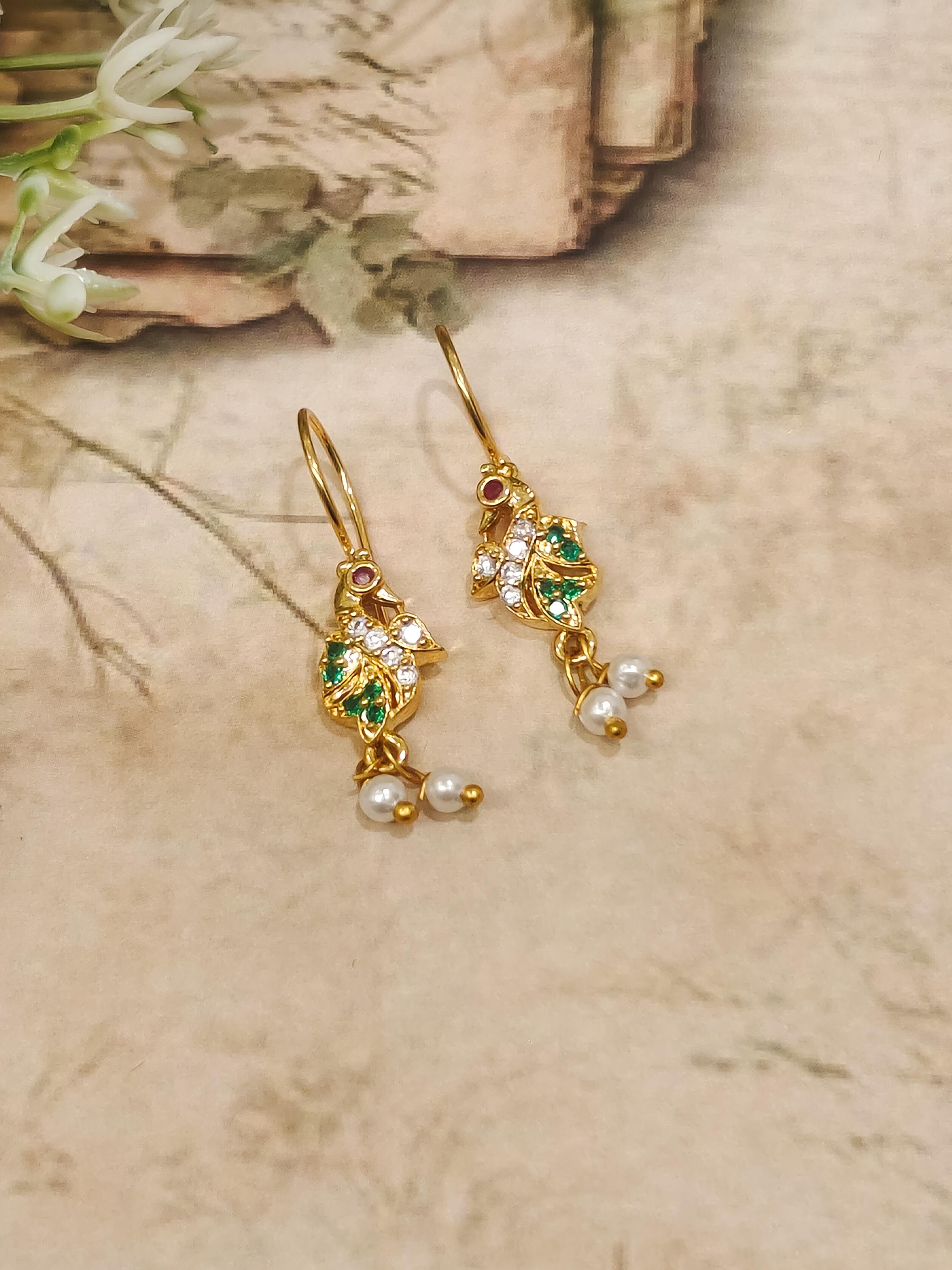 Green Stone Peacock Bugadi