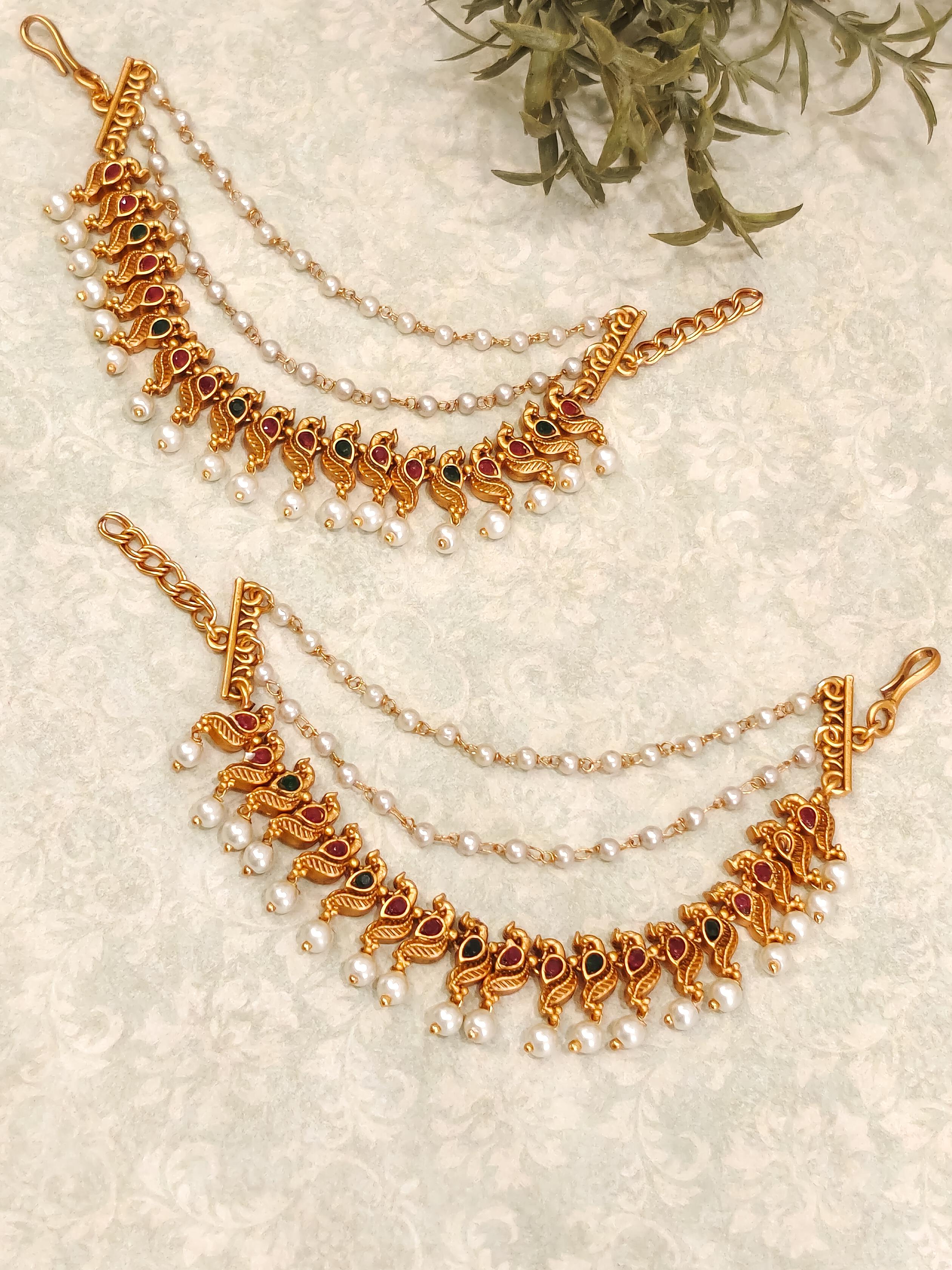 Mayura Temple Ear Chain