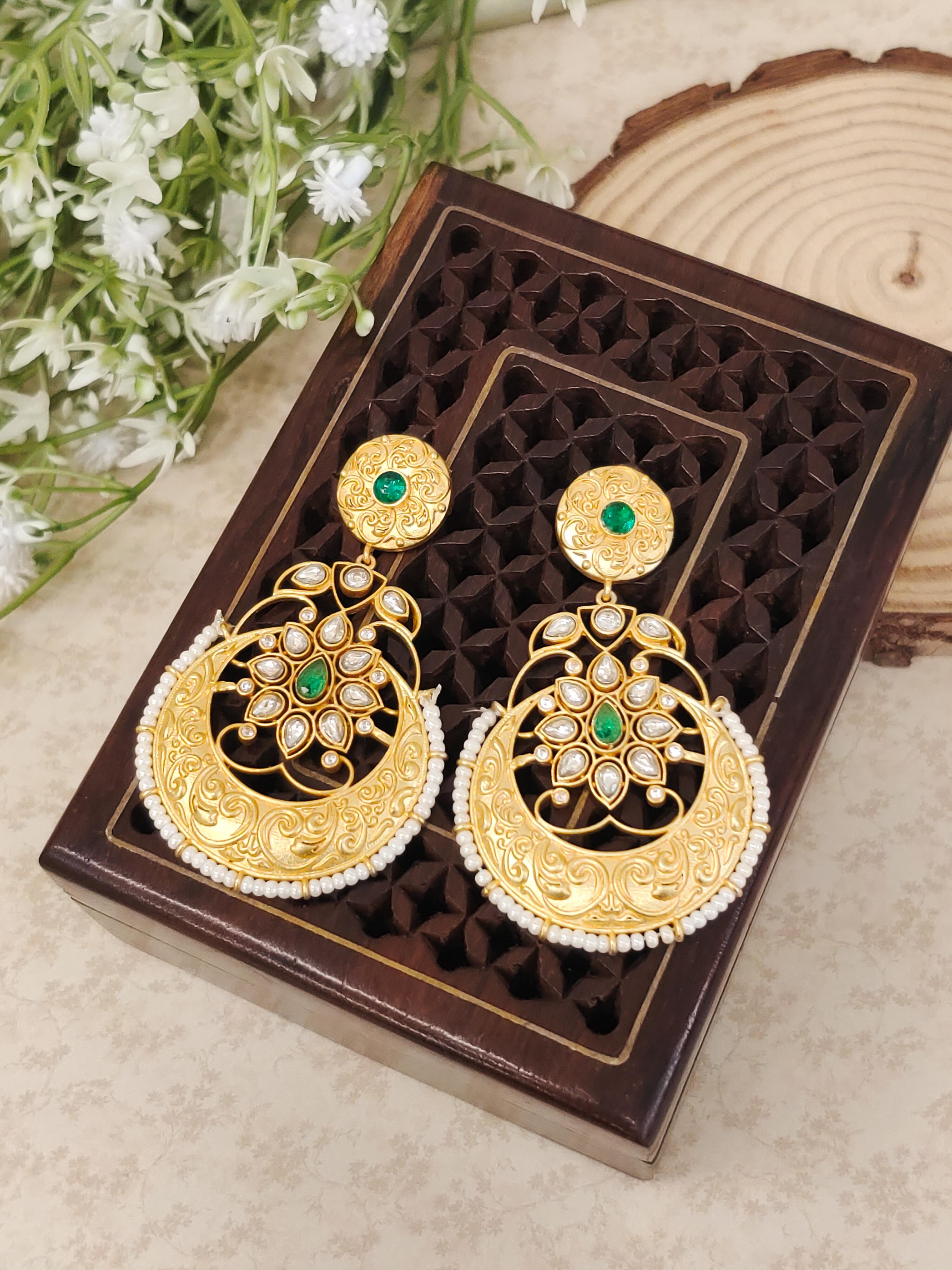 Disha Matte Gold Earrings