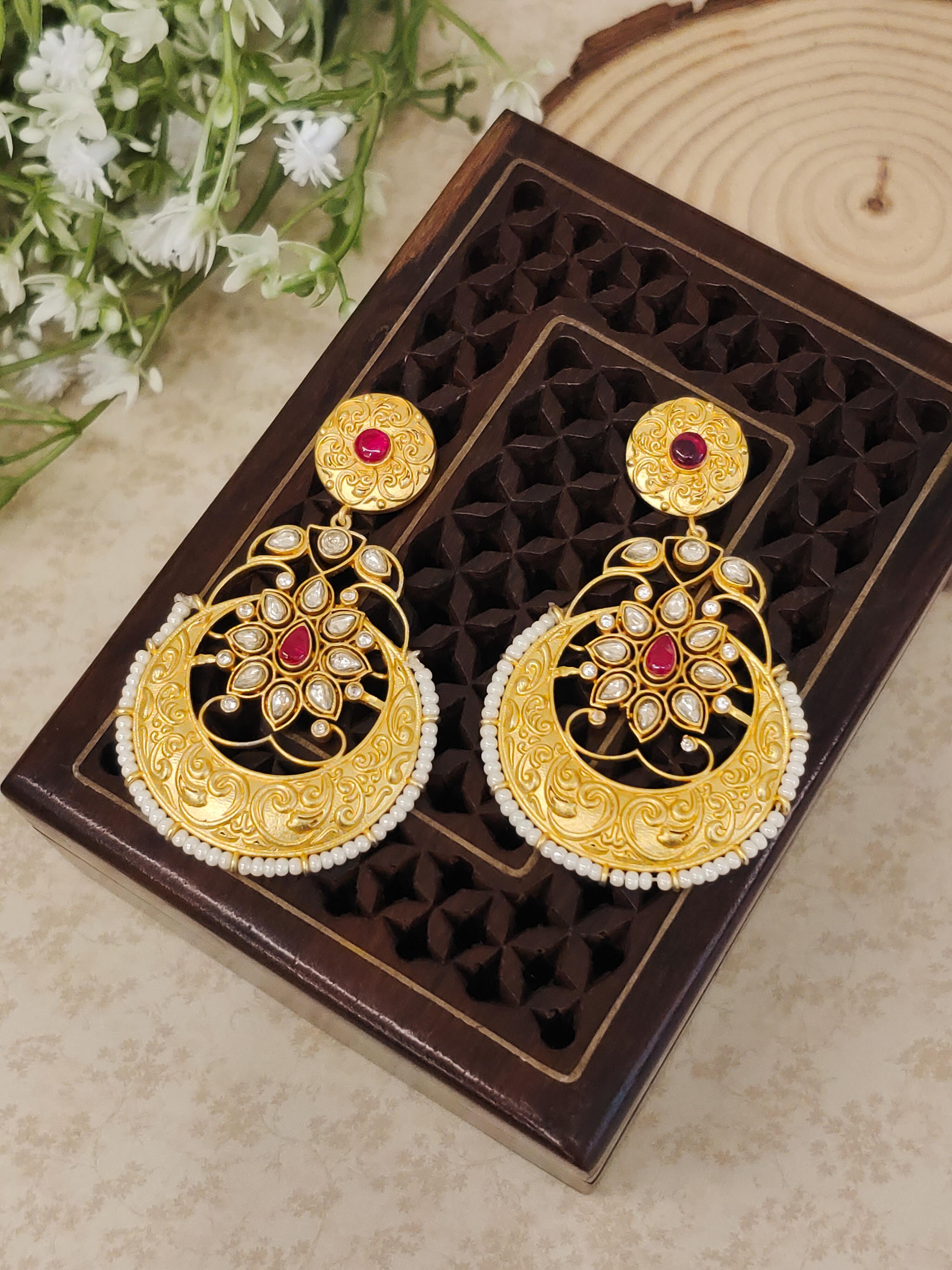 Disha Matte Gold Earrings