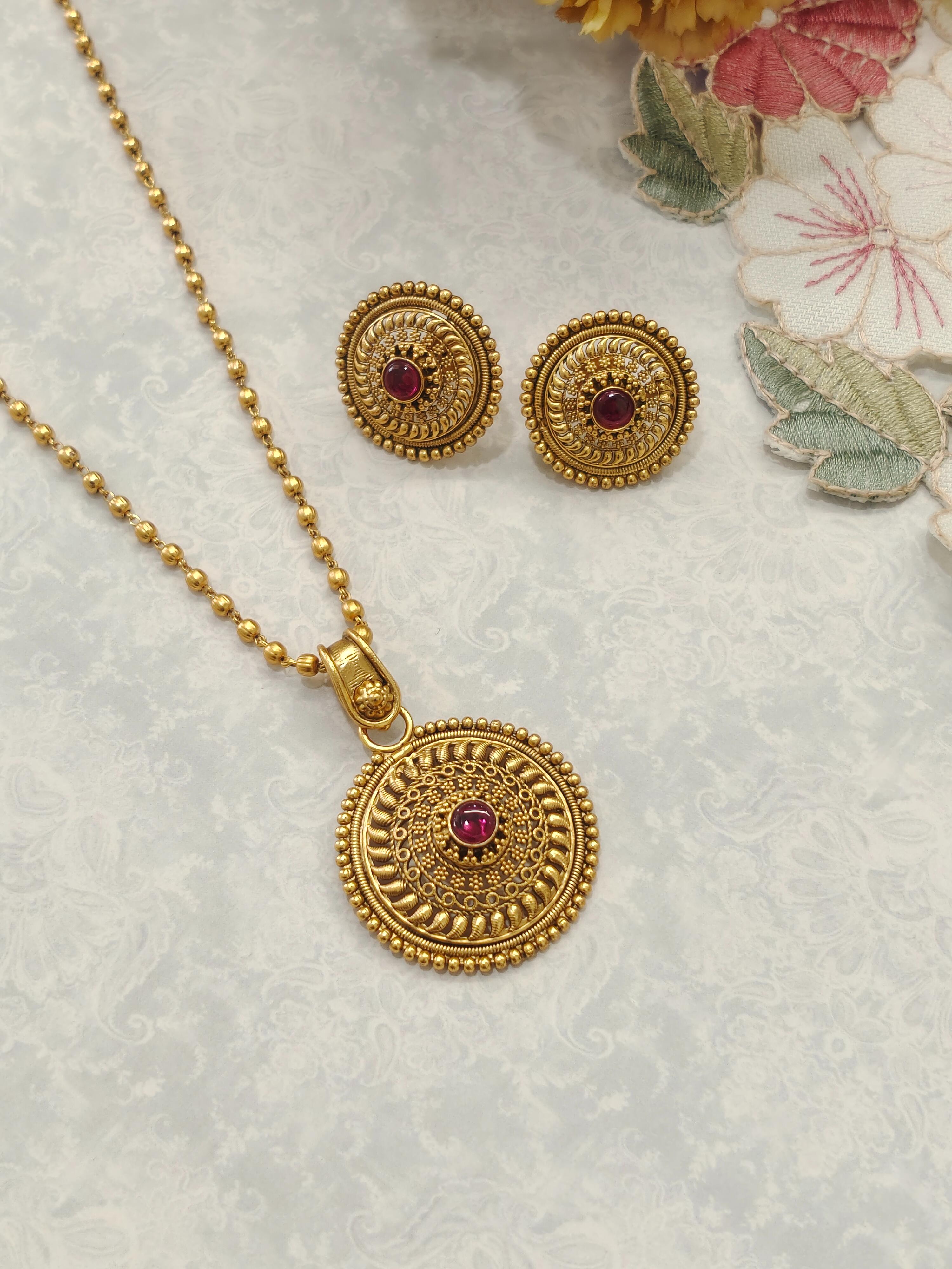 Abhaya Temple Pendant Set