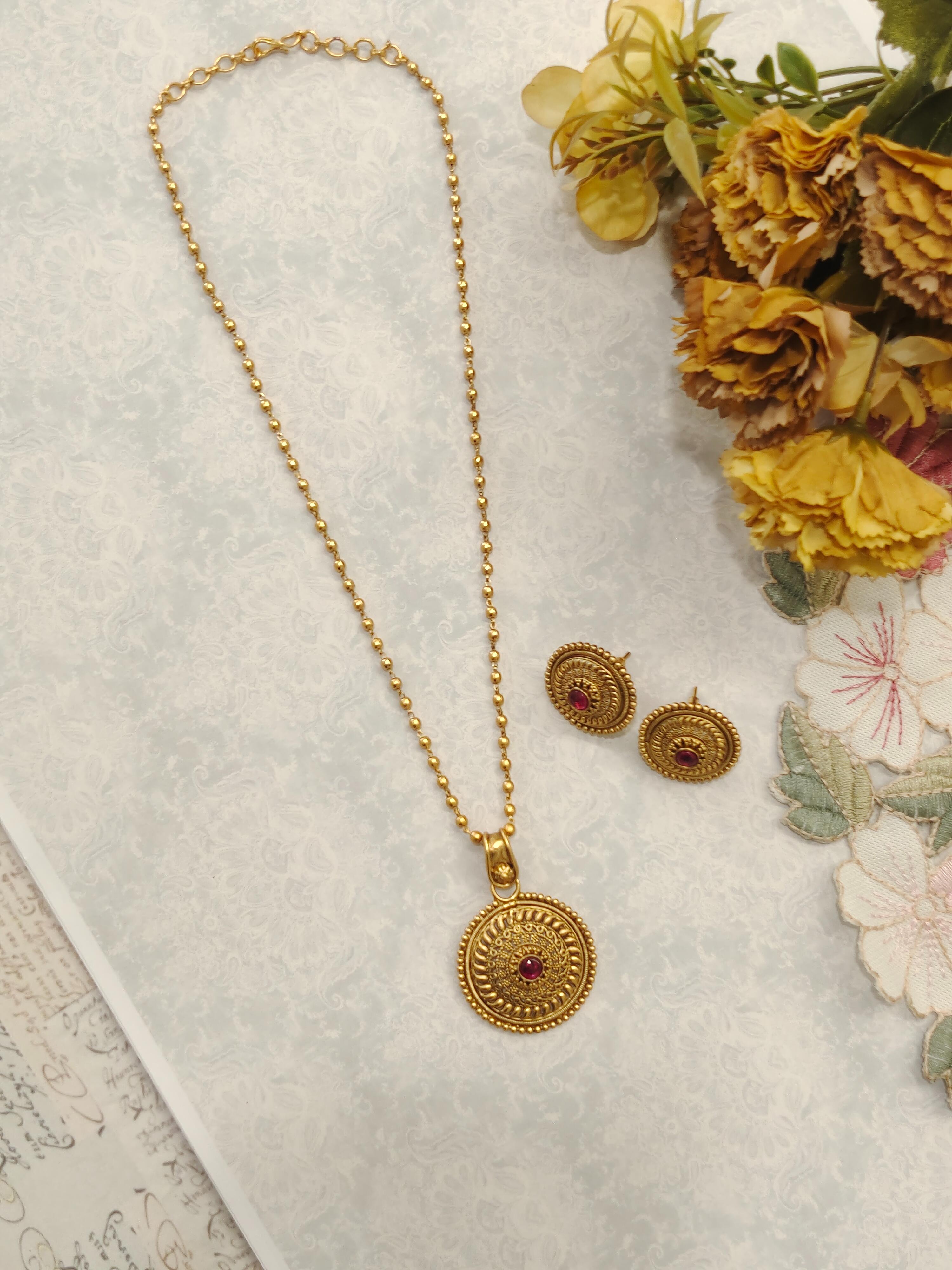 Abhaya Temple Pendant Set