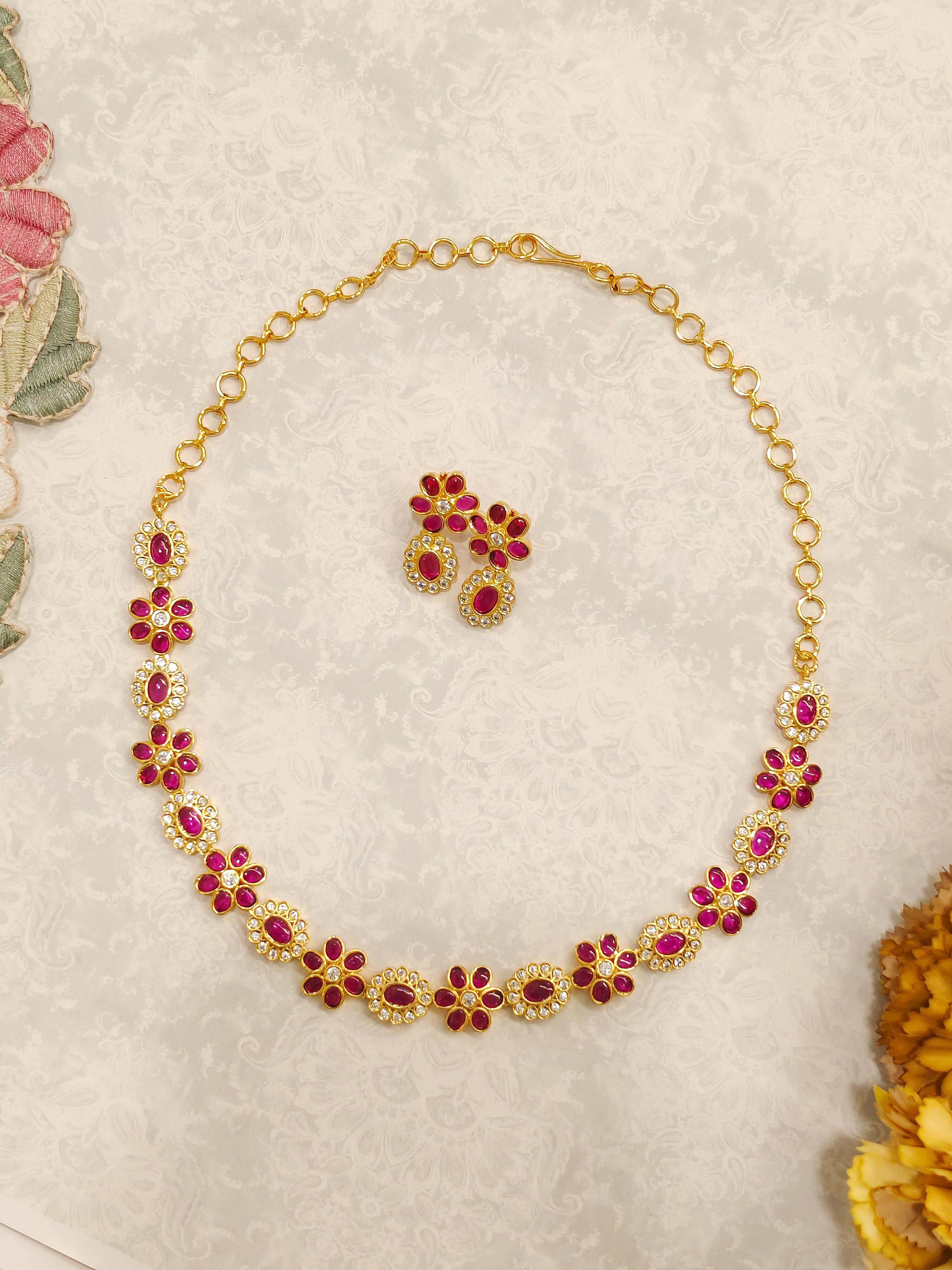 Flower CZ Necklace