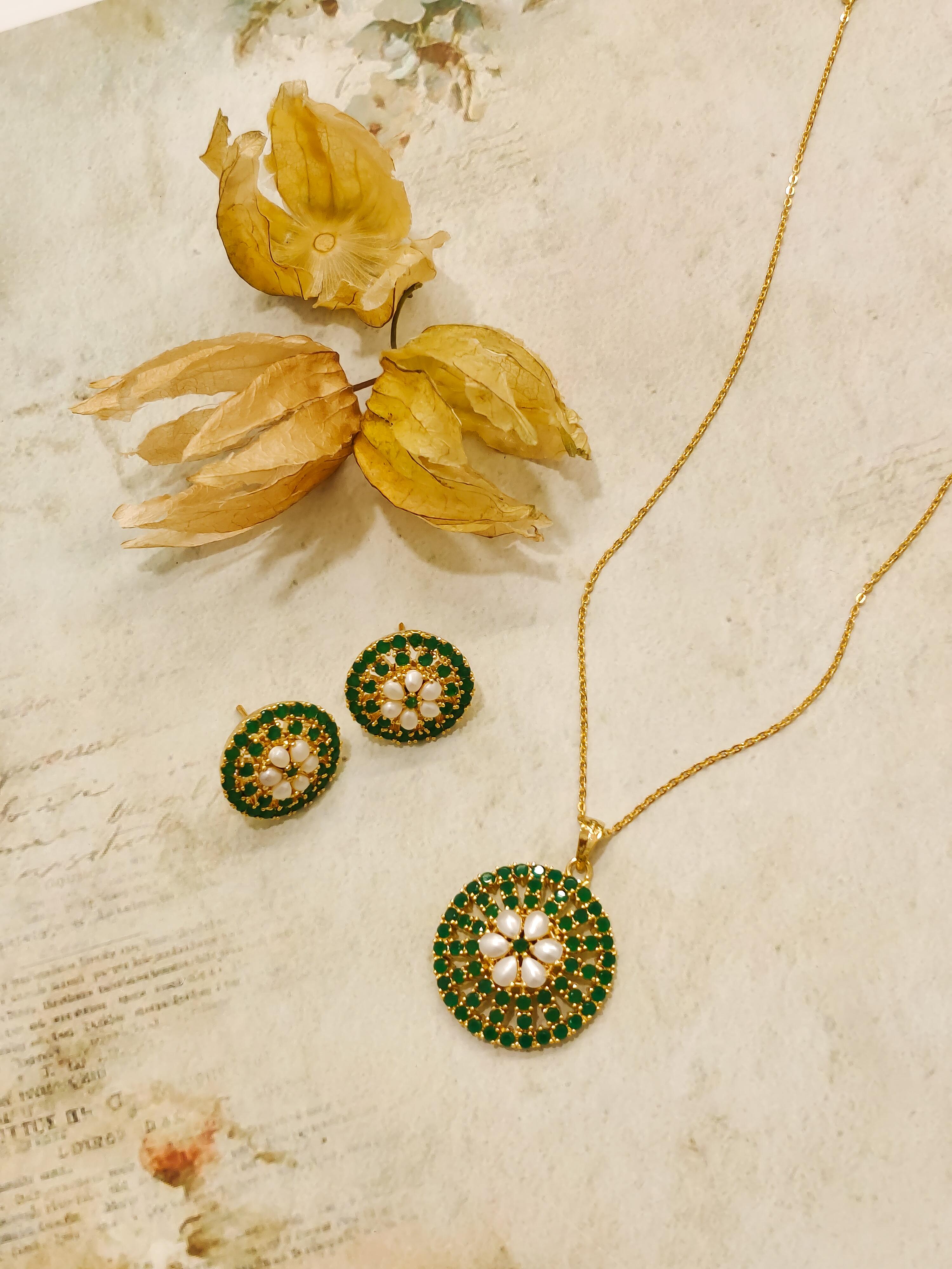 Aniya CZ Stone Pendant Set