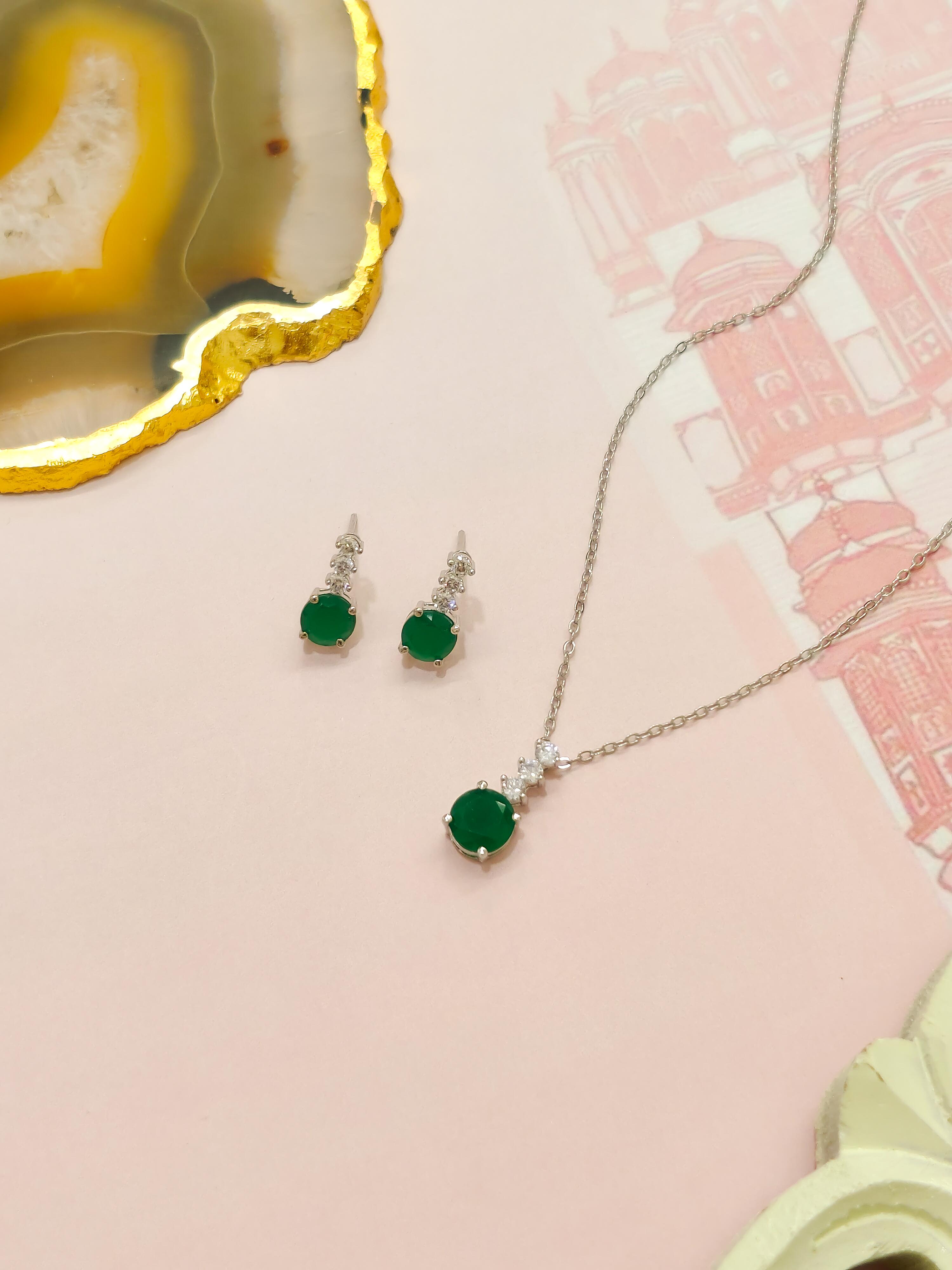 Kiyara CZ Stone Pendent Set