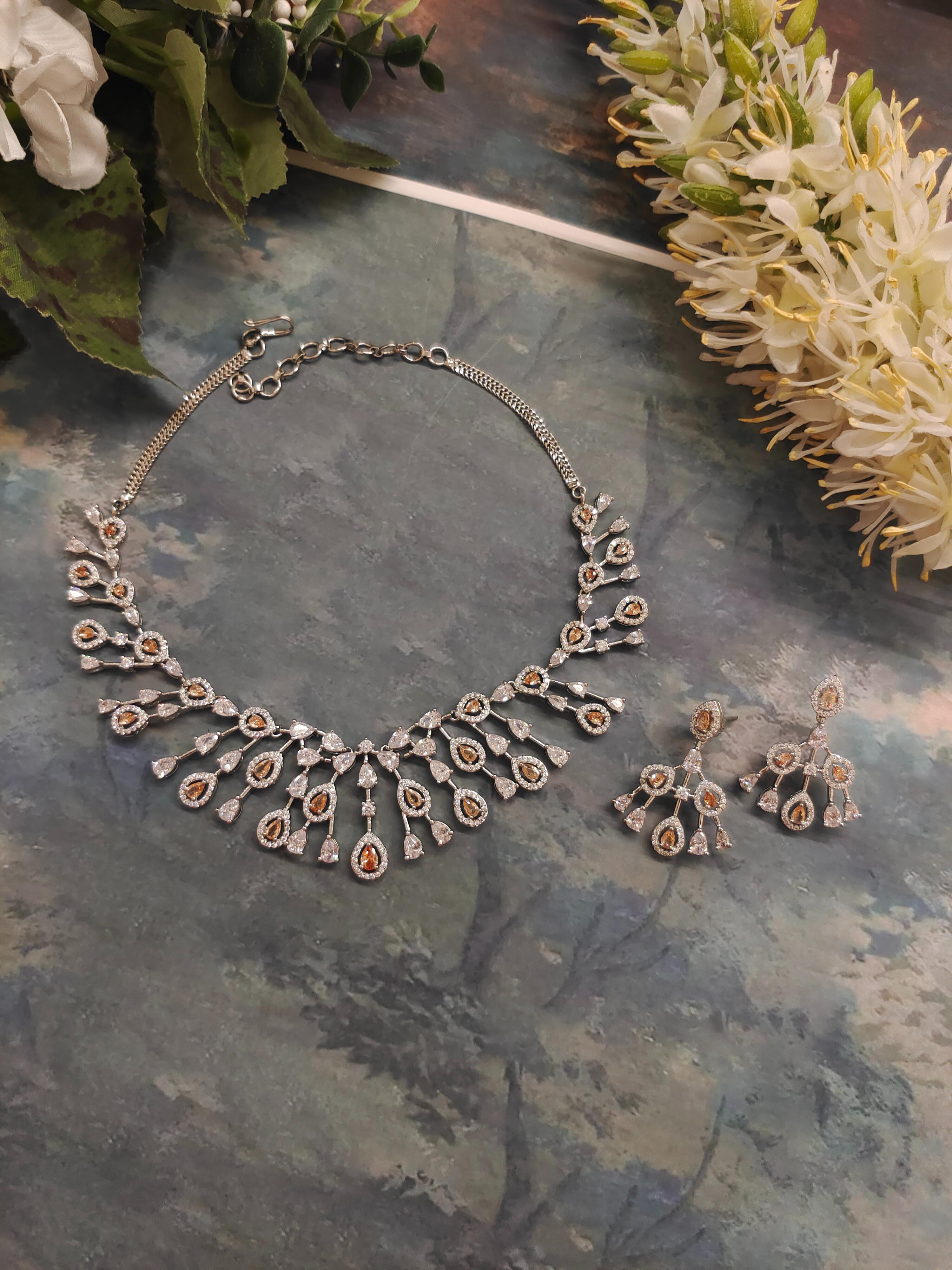 Naira CZ Diamond Necklace Set