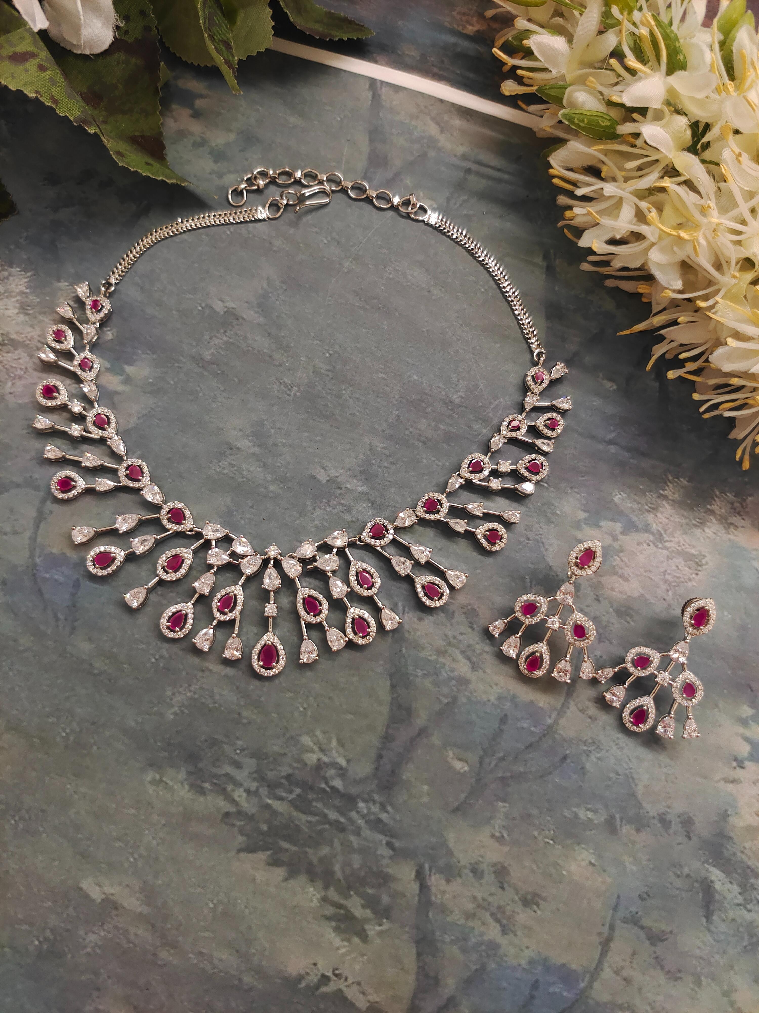 Naira CZ Diamond Necklace Set