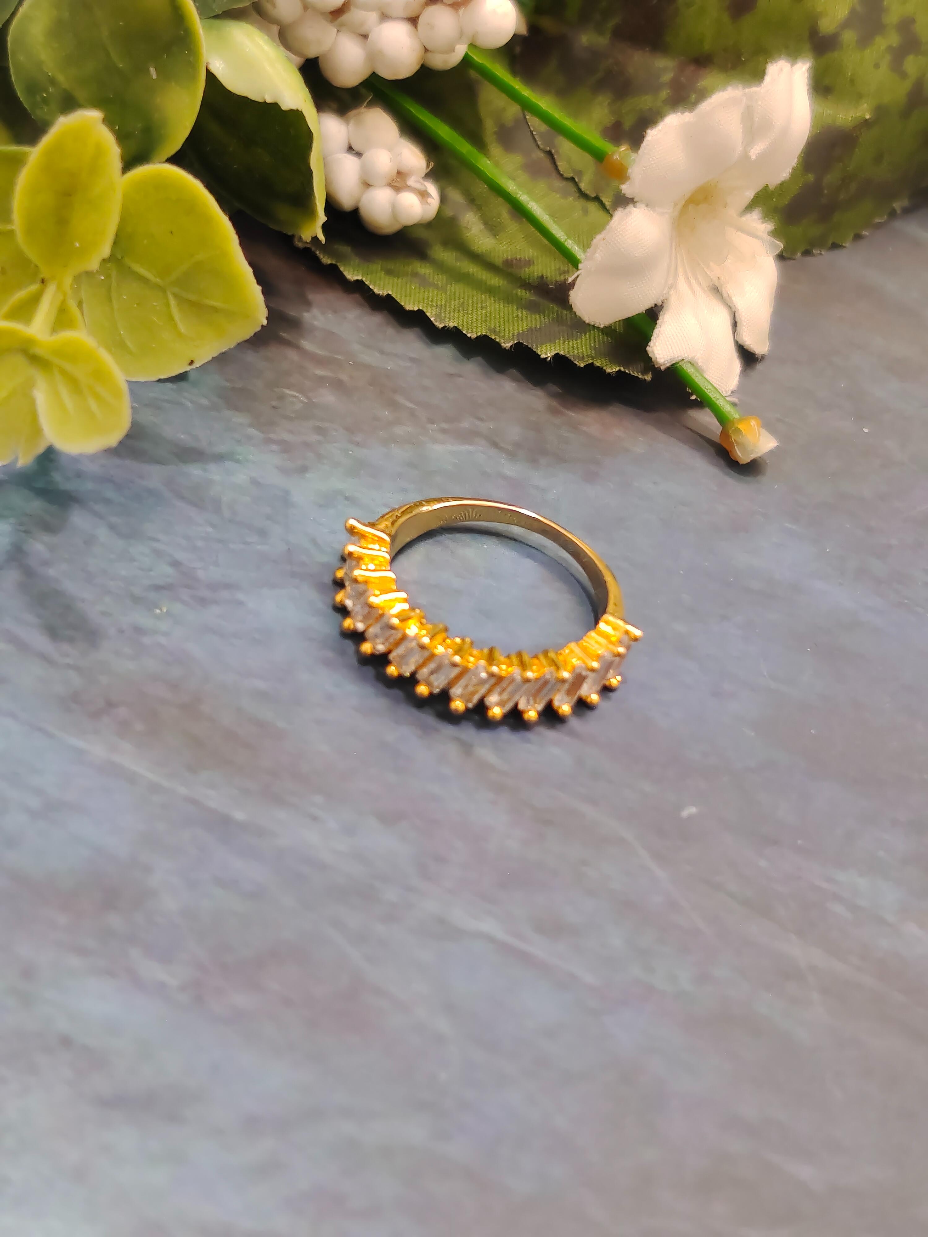 Golden Ray Baguette Ring