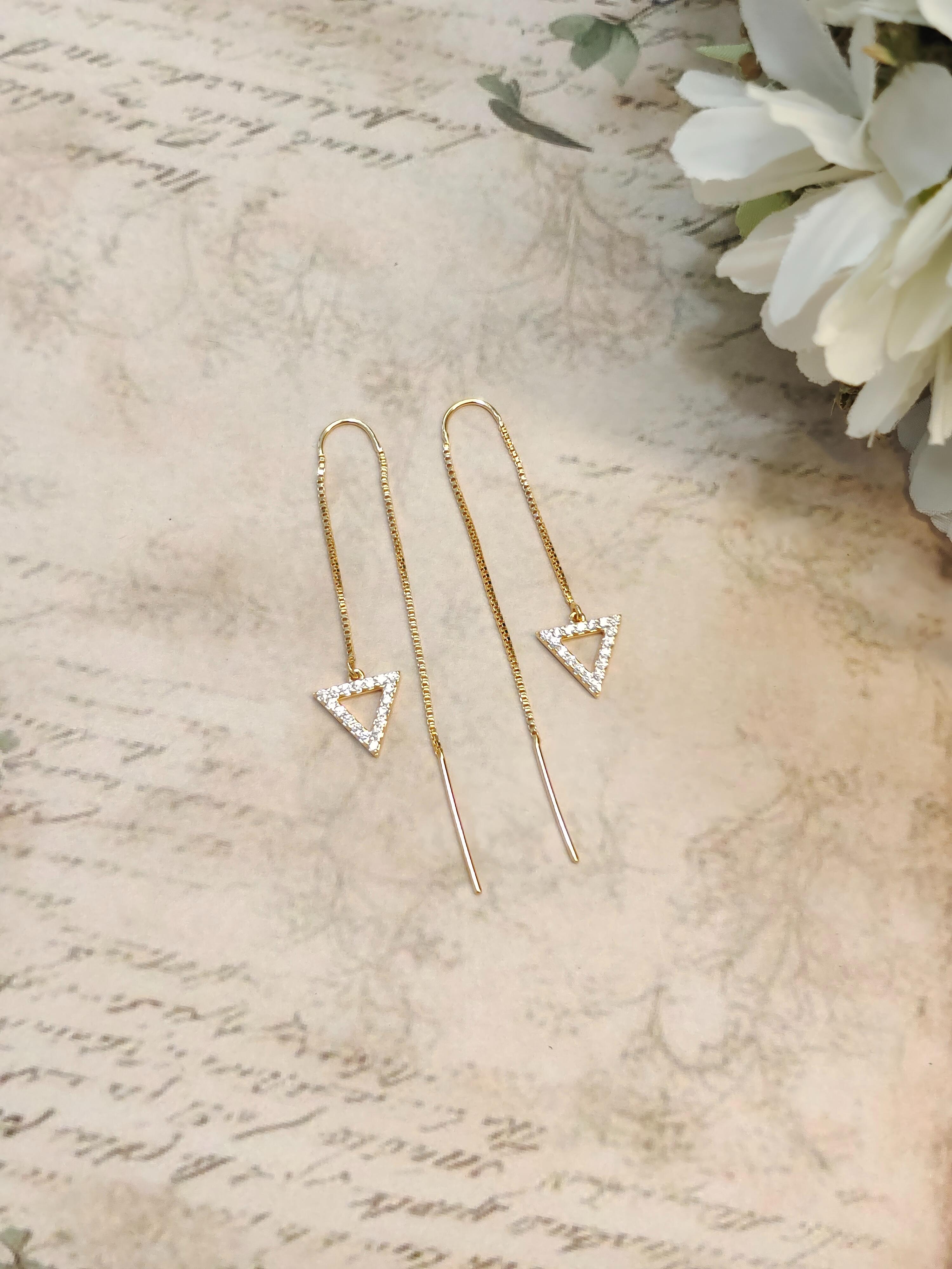 Sui Dhaaga CZ Earrings, Triangle
