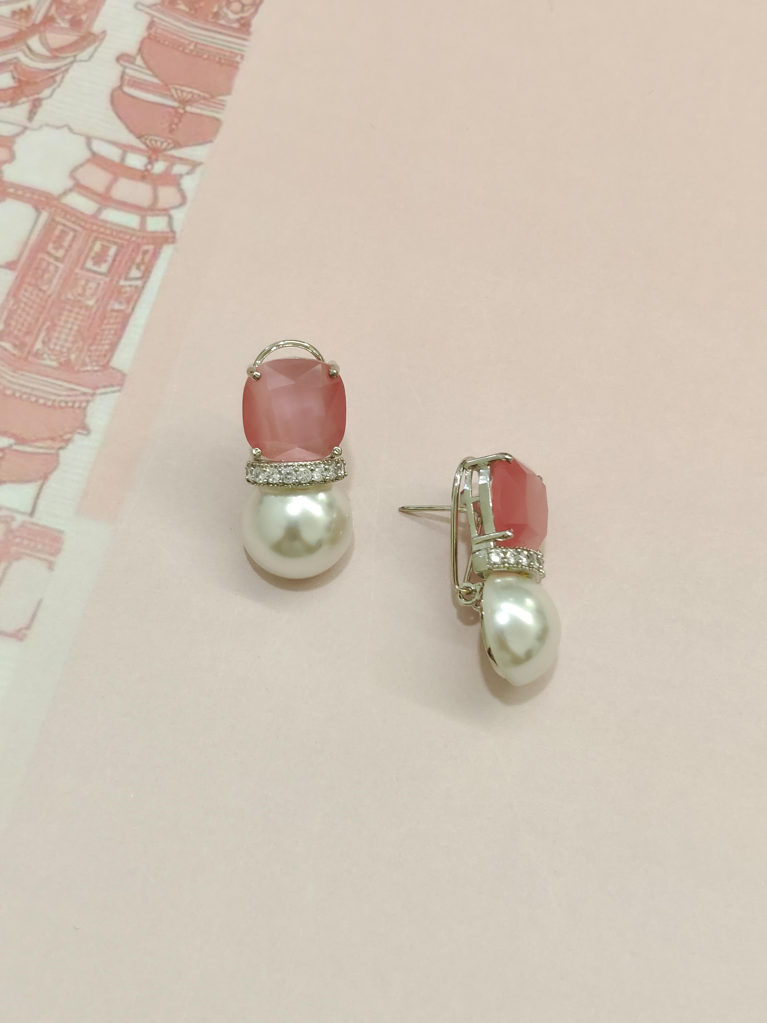 Colourful Pearl CZ Earrings