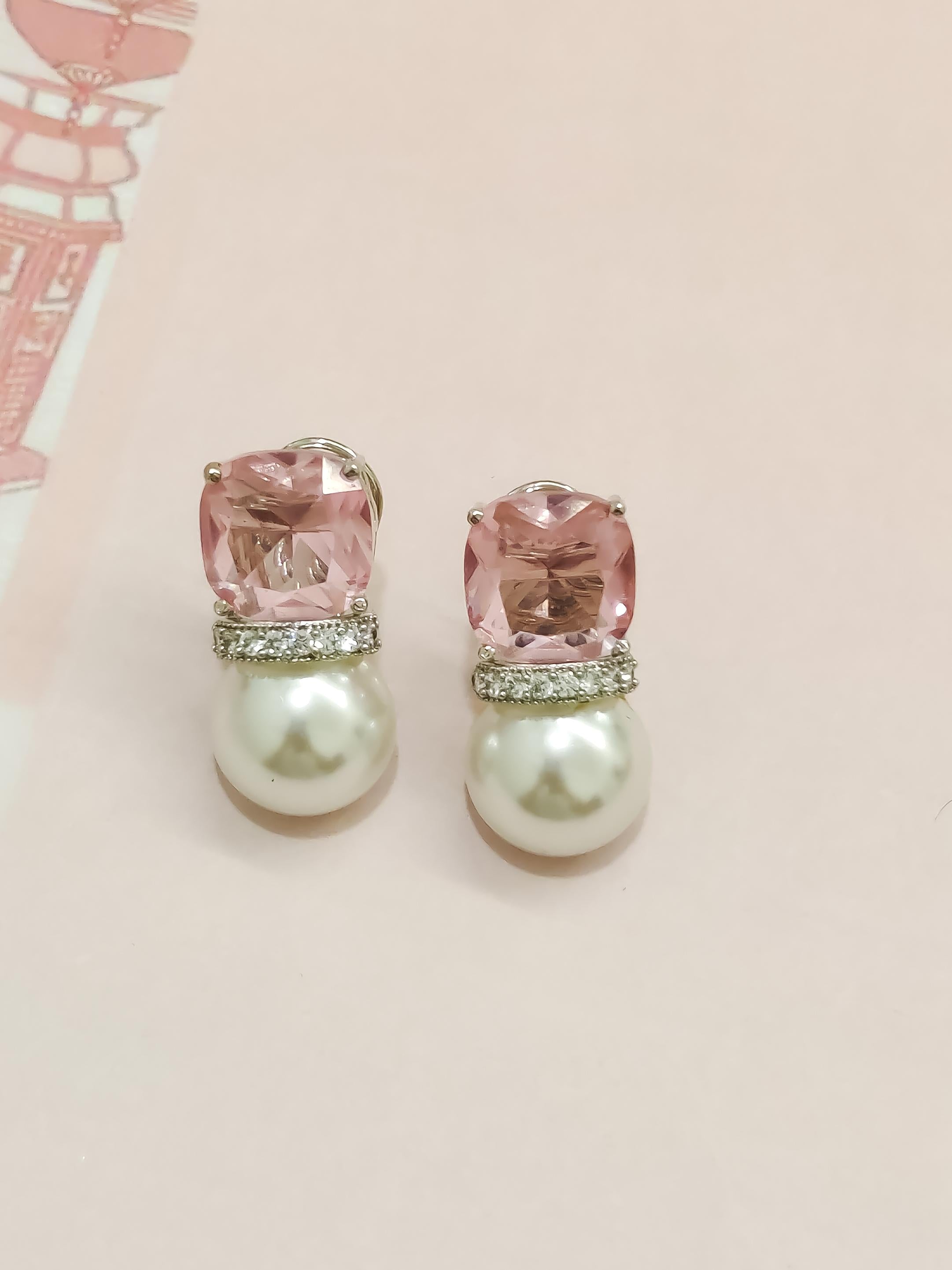 Colourful Pearl CZ Earrings