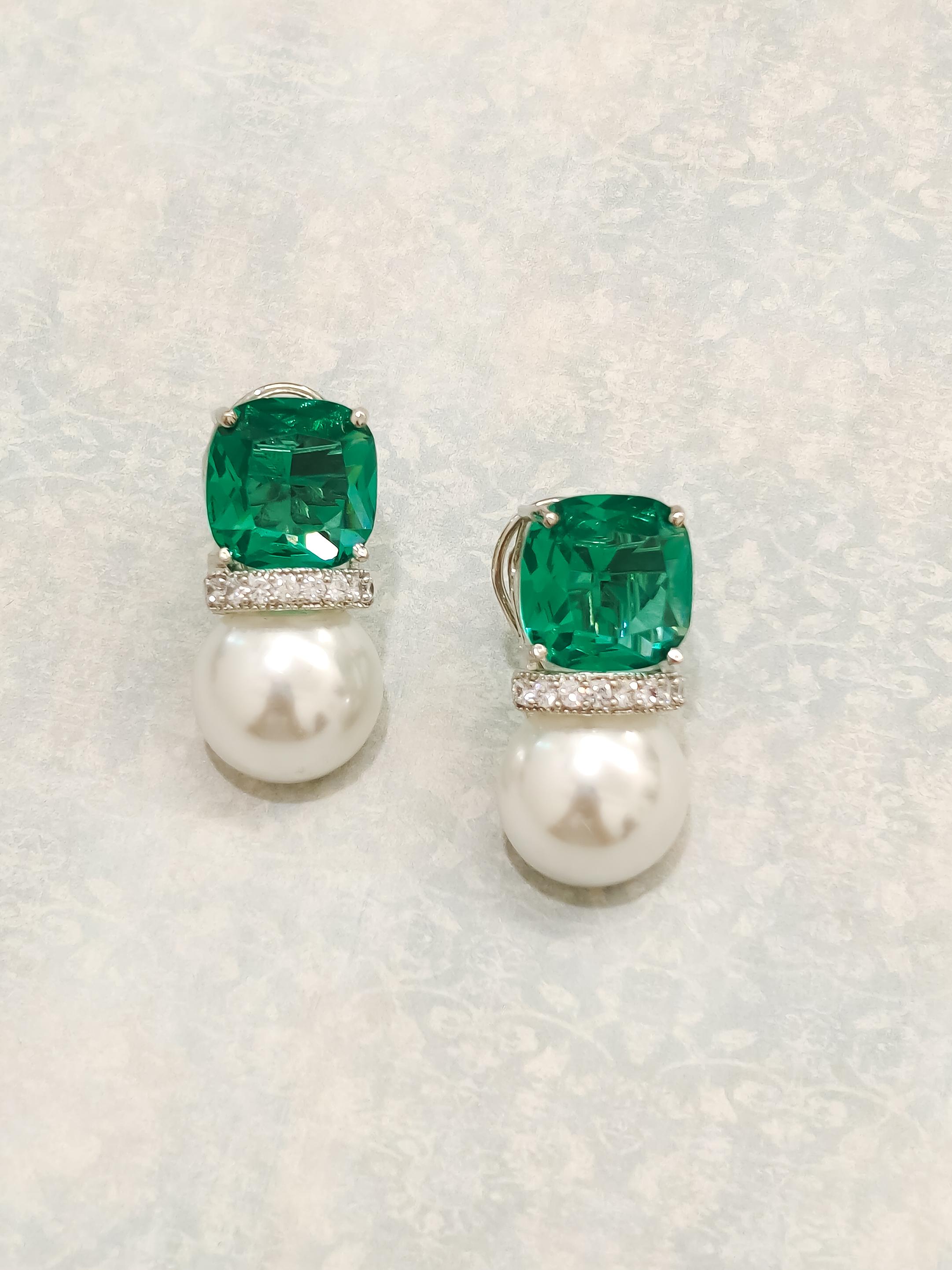 Colourful Pearl CZ Earrings